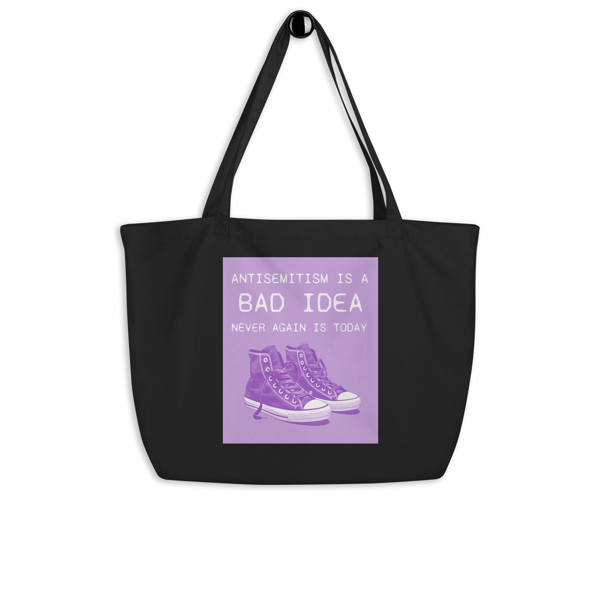 Bad Idea | Antisemitism | Large Organic Tote Bag Jouparty