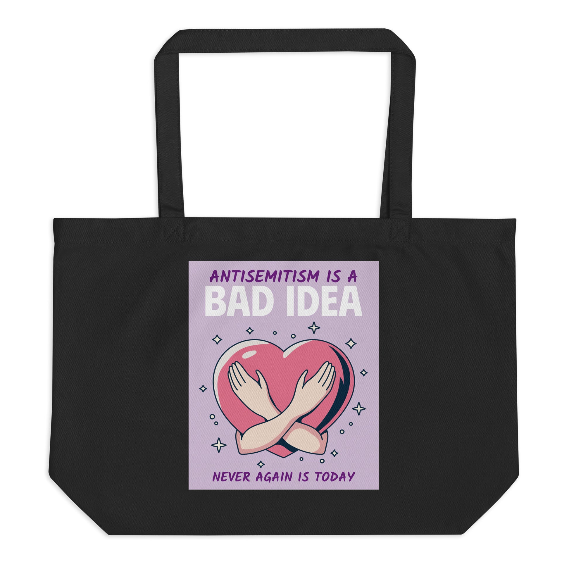Bad Idea | Antisemitism | Large Organic Tote Bag Jouparty