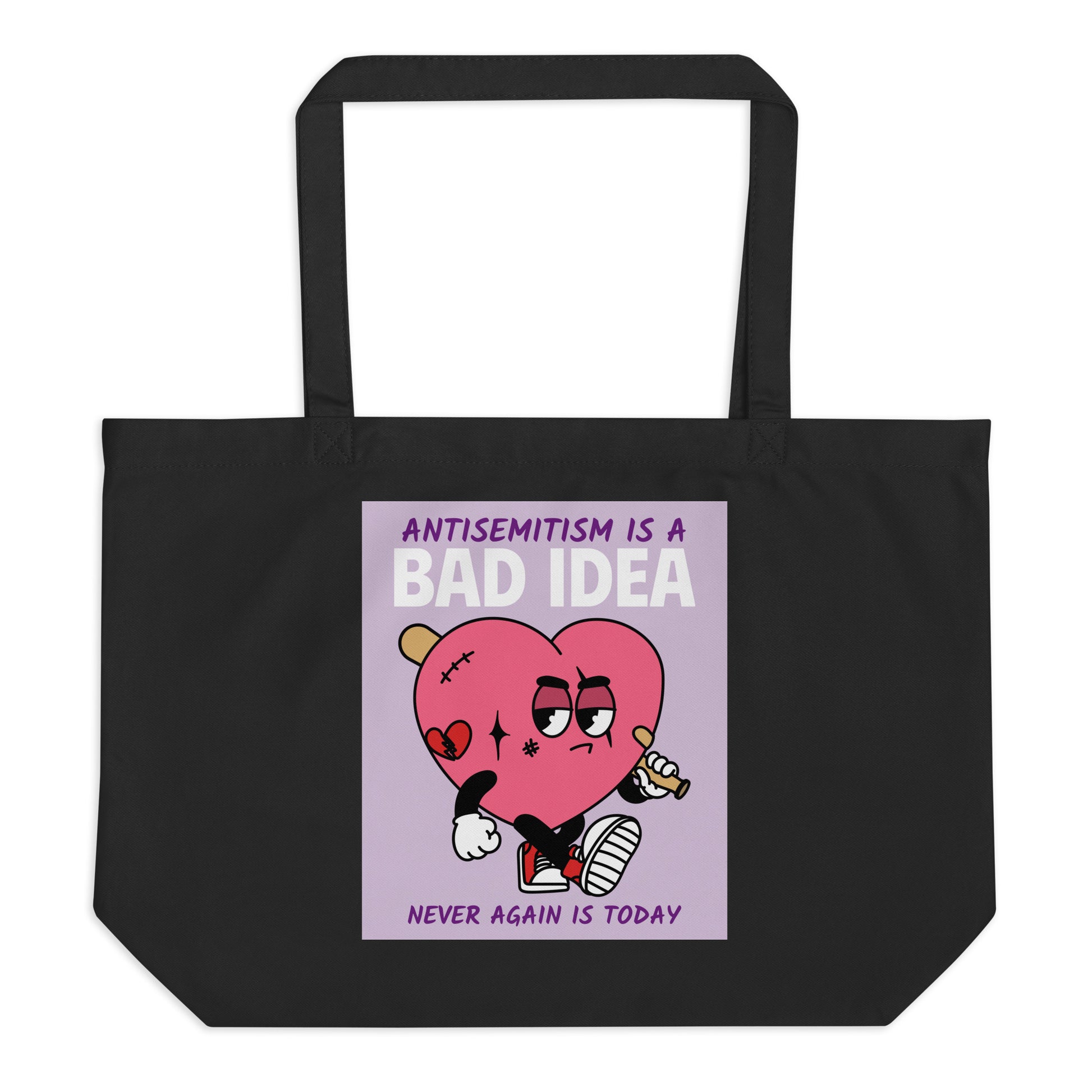 Bad Idea | Antisemitism | Large Organic Tote Bag Jouparty