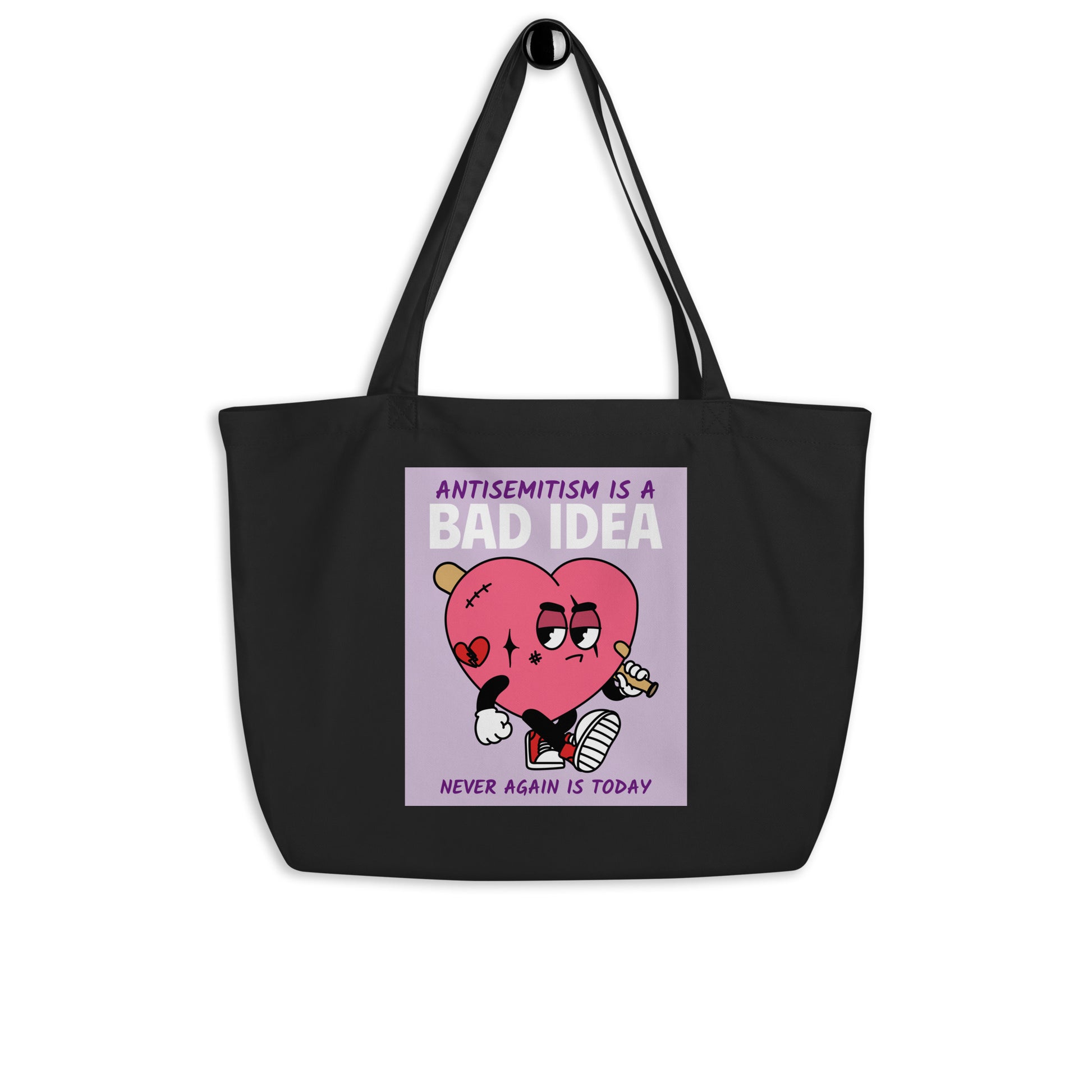 Bad Idea | Antisemitism | Large Organic Tote Bag Jouparty