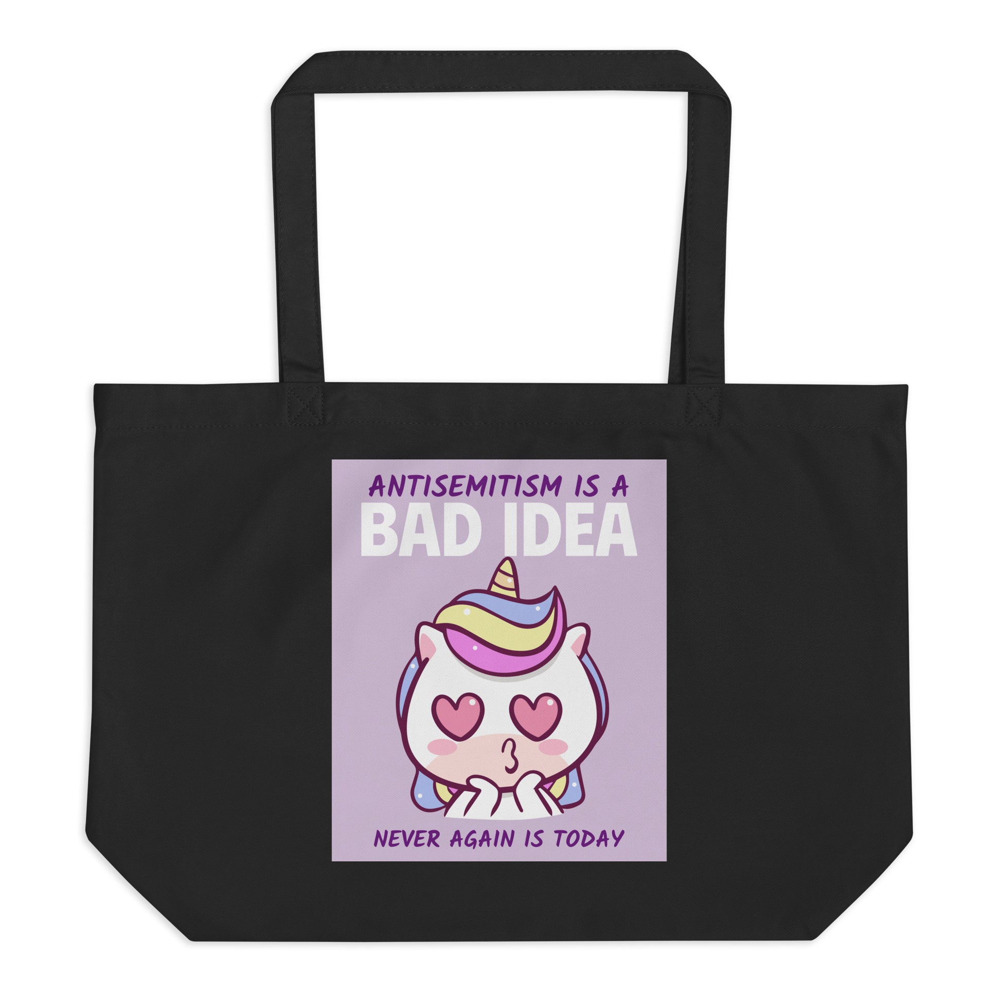 Bad Idea | Antisemitism | Large Organic Tote Bag Jouparty