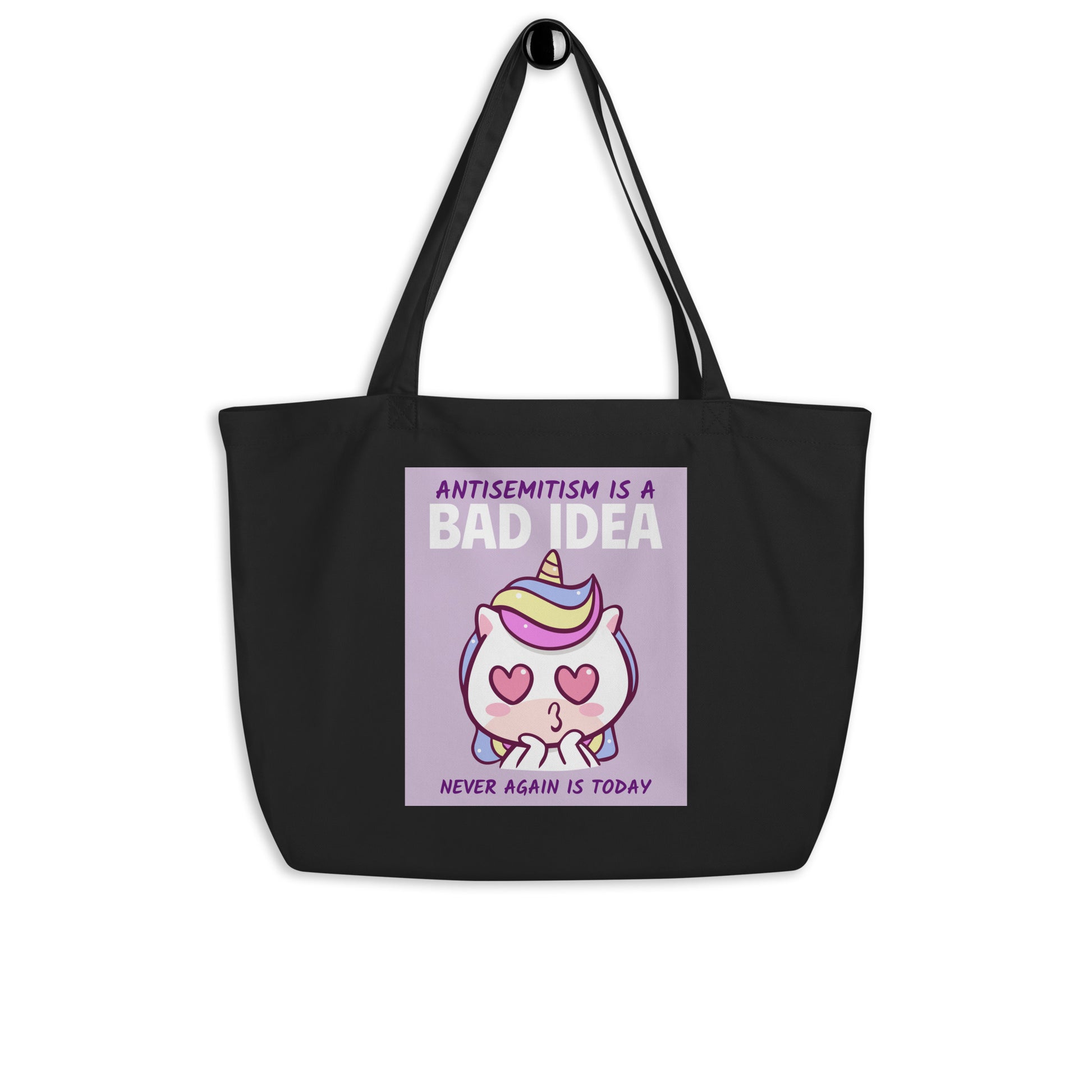 Bad Idea | Antisemitism | Large Organic Tote Bag Jouparty
