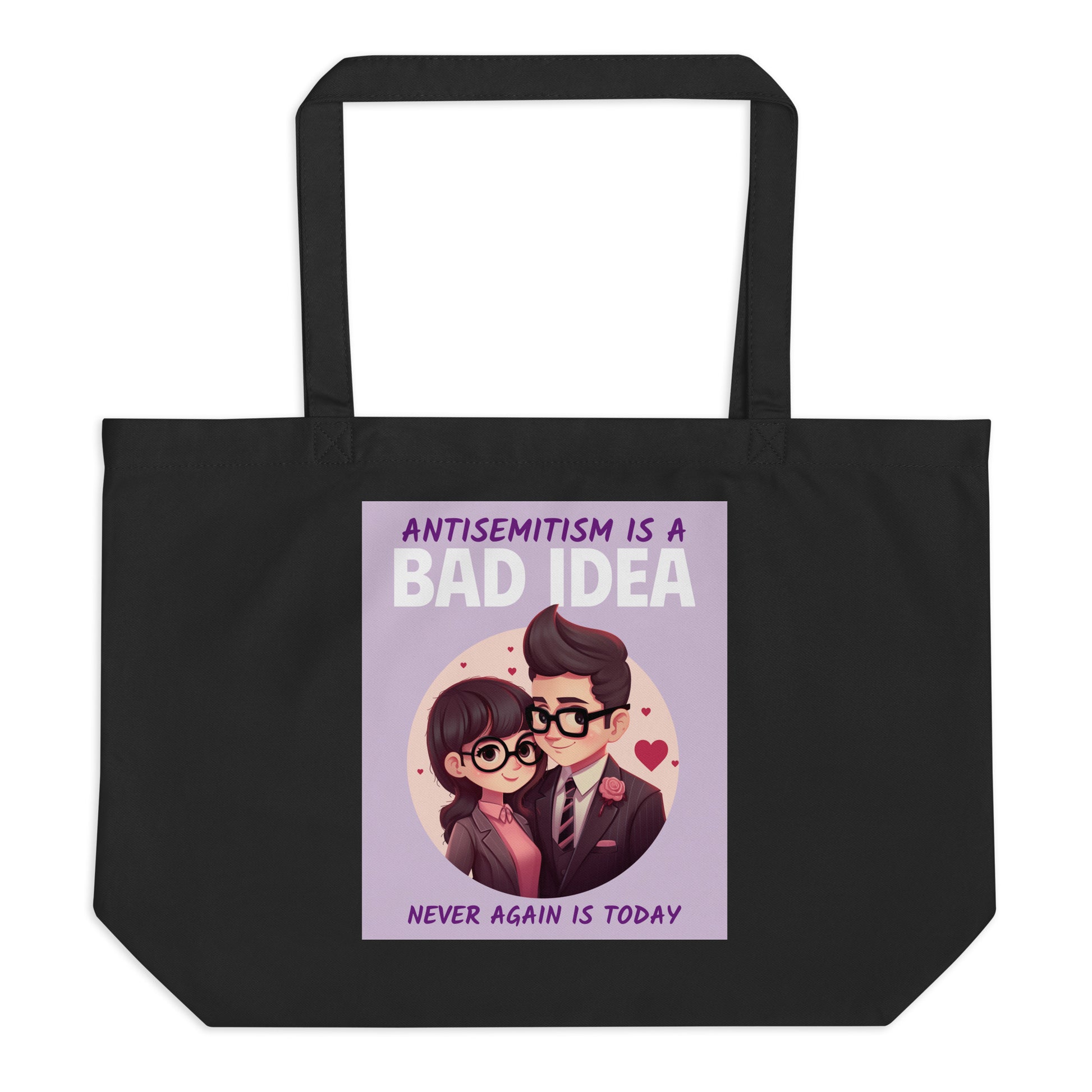 Bad Idea | Antisemitism | Large Organic Tote Bag Jouparty