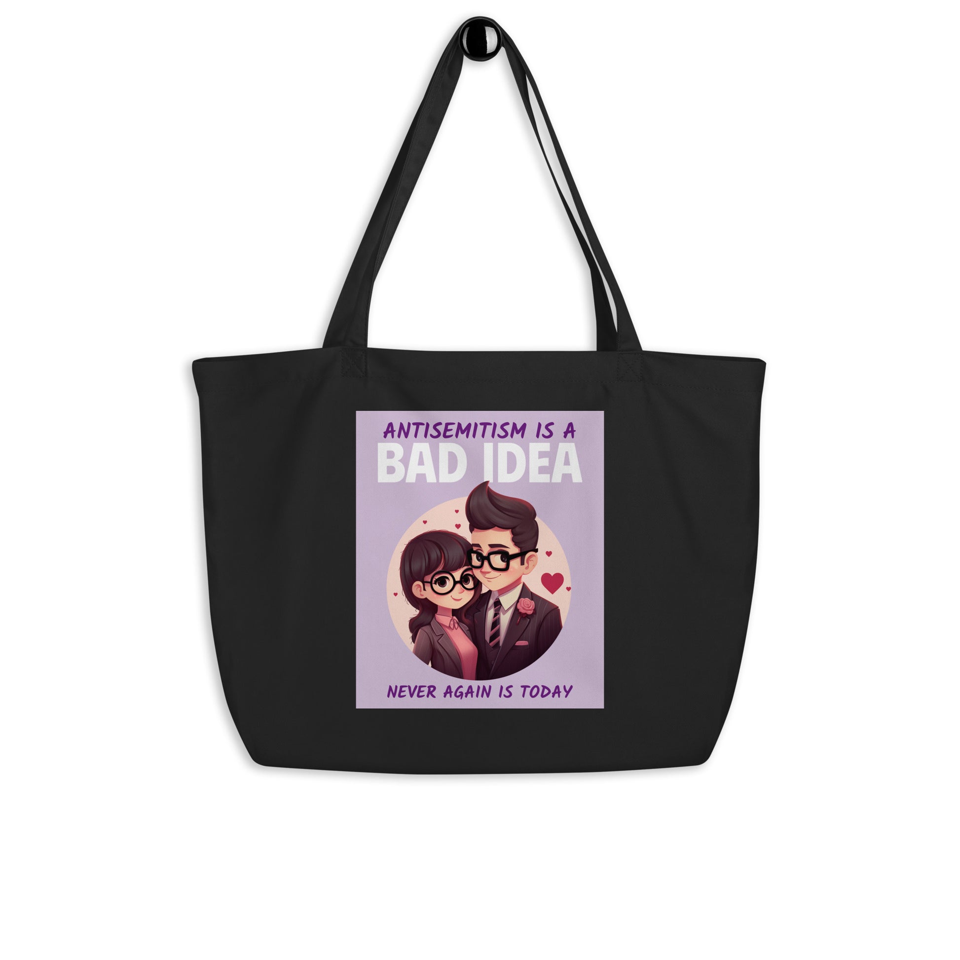 Bad Idea | Antisemitism | Large Organic Tote Bag Jouparty