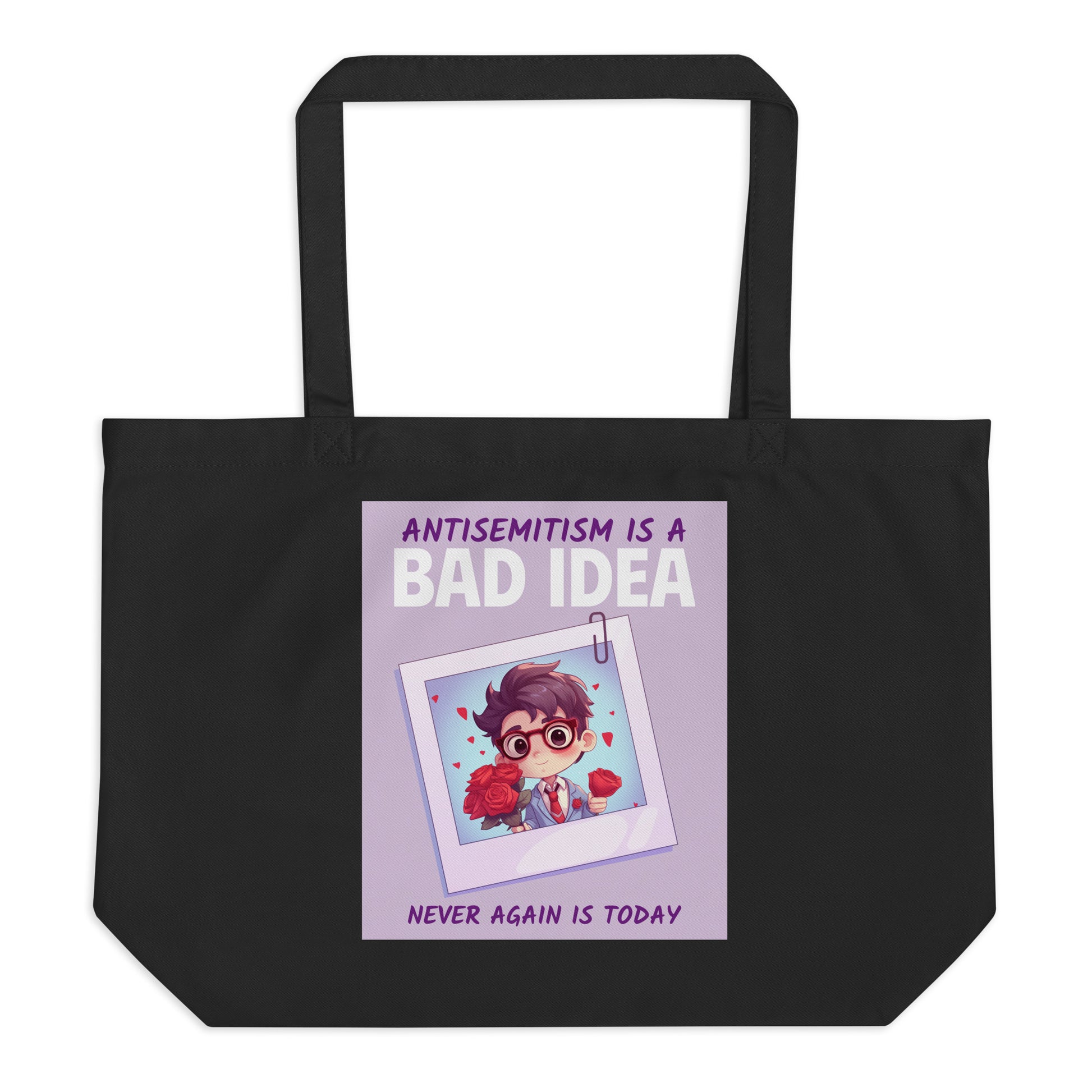 Bad Idea | Antisemitism | Large Organic Tote Bag Jouparty