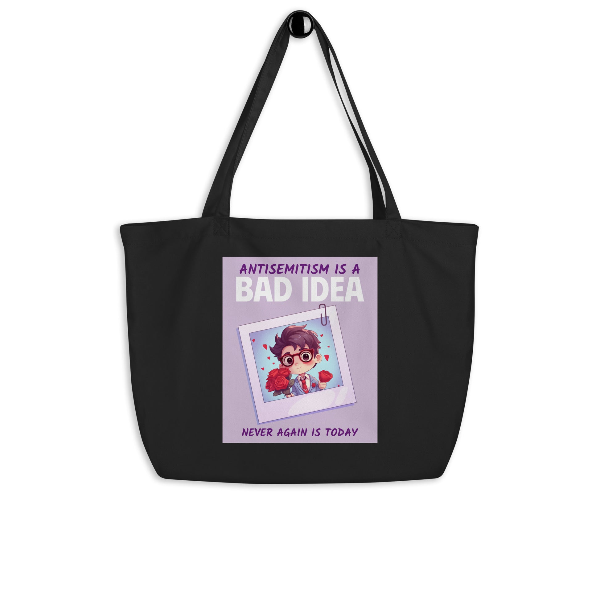 Bad Idea | Antisemitism | Large Organic Tote Bag Jouparty