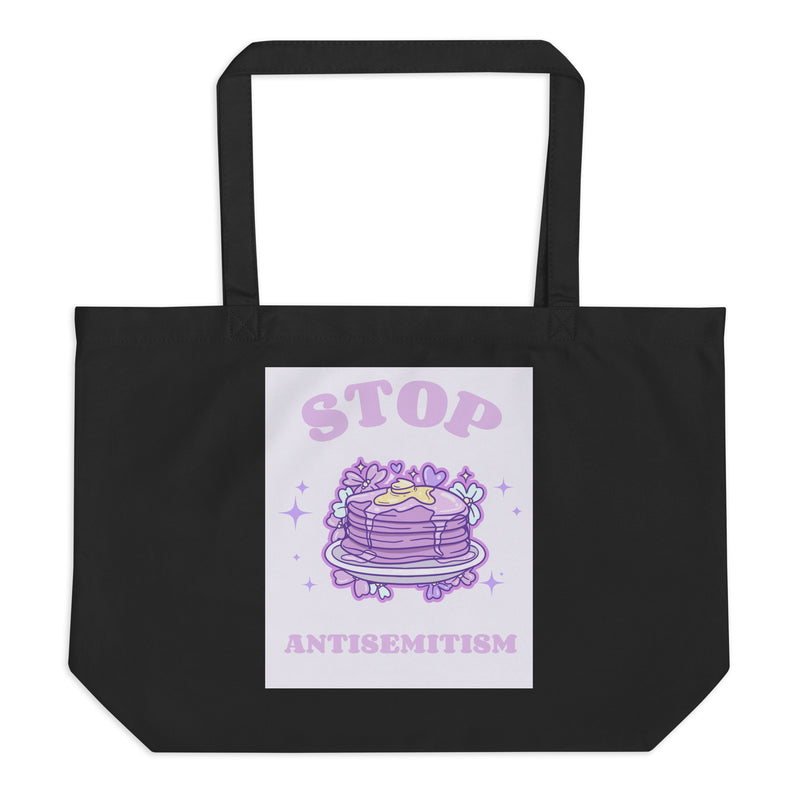 Stop Antisemitism | Purple & Cute Edition | Large Organic Tote Bag