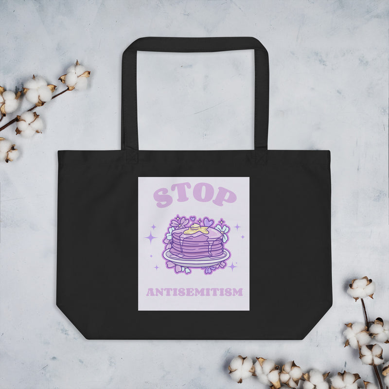 Stop Antisemitism | Purple & Cute Edition | Large Organic Tote Bag