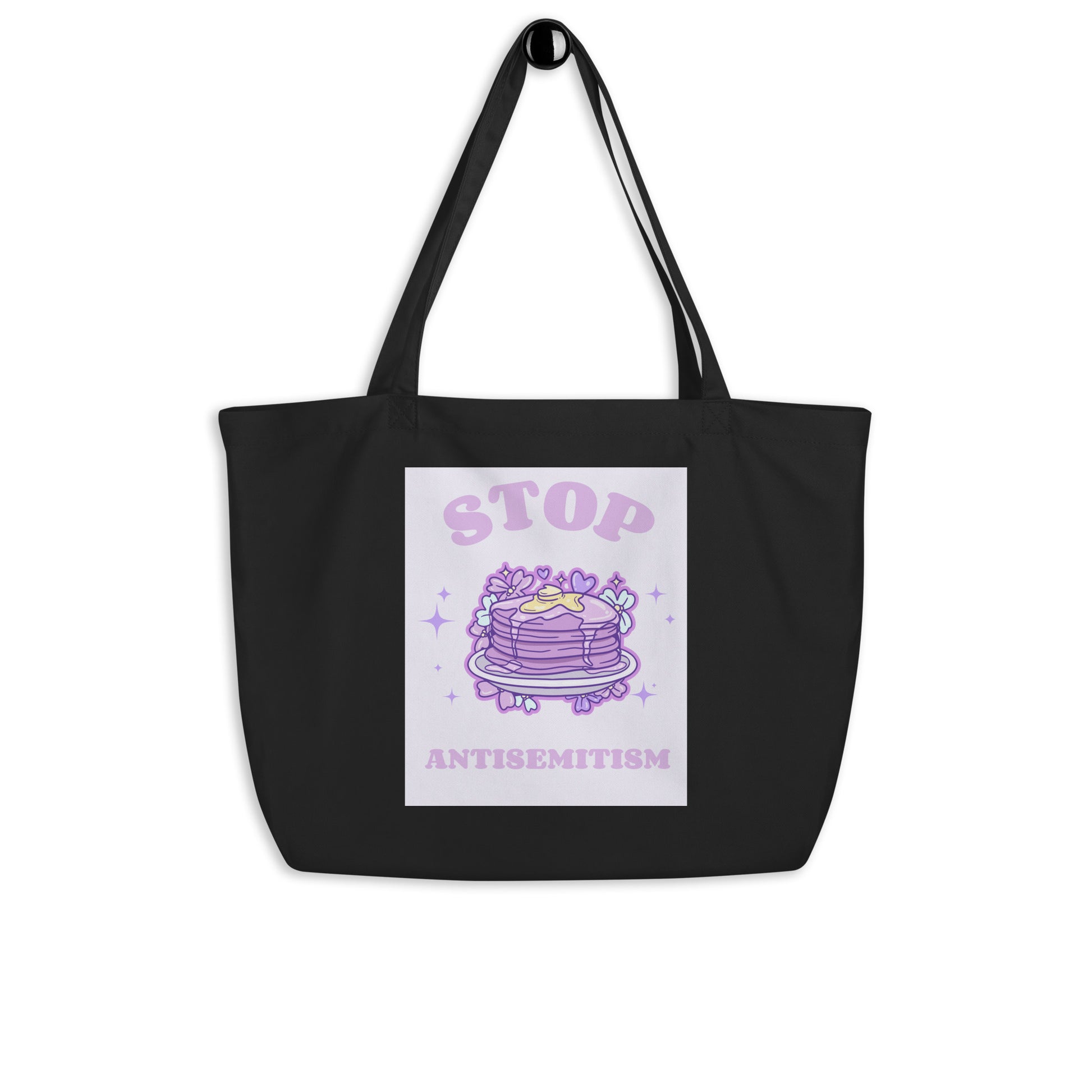 Stop Antisemitism | Purple & Cute Edition | Large Organic Tote Bag