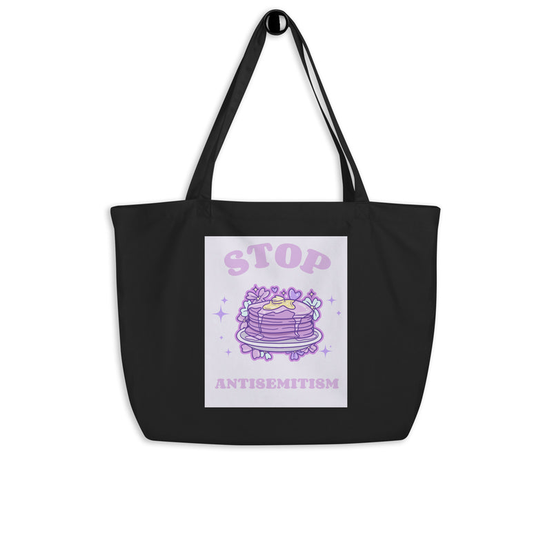 Stop Antisemitism | Purple & Cute Edition | Large Organic Tote Bag