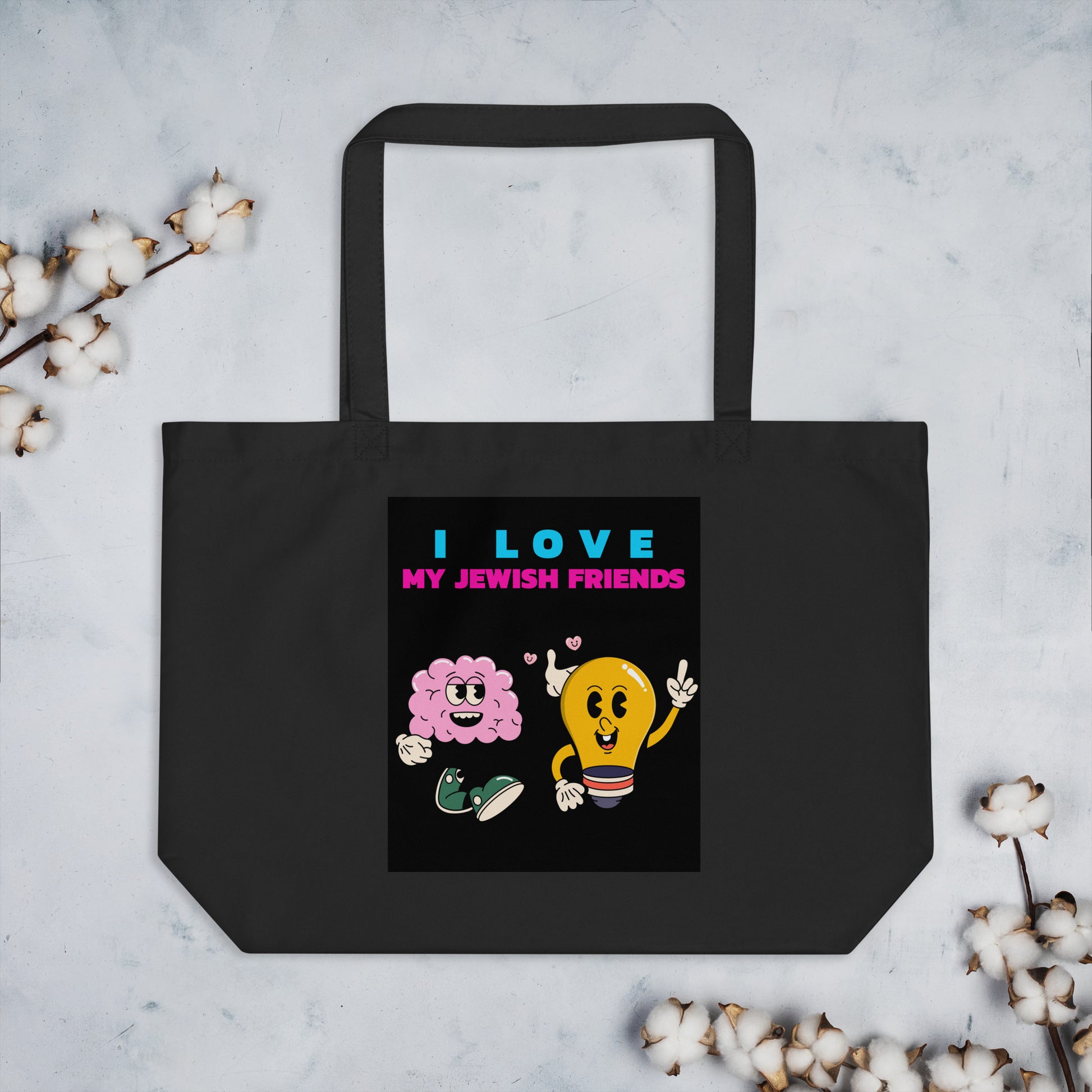 I Love My Jewish Friends | Large Organic Tote Bag Jouparty