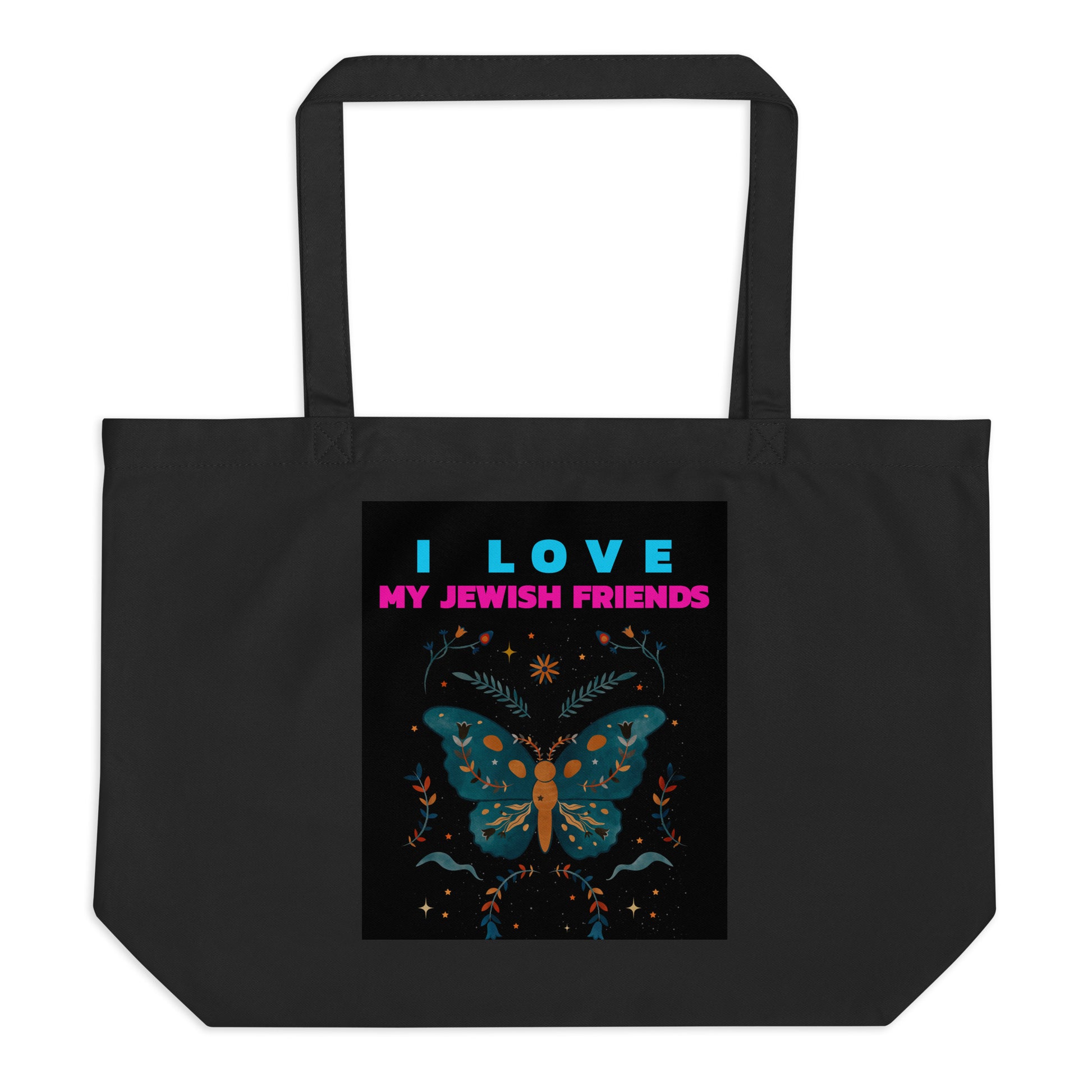 I Love My Jewish Friends | Large Organic Tote Bag Jouparty