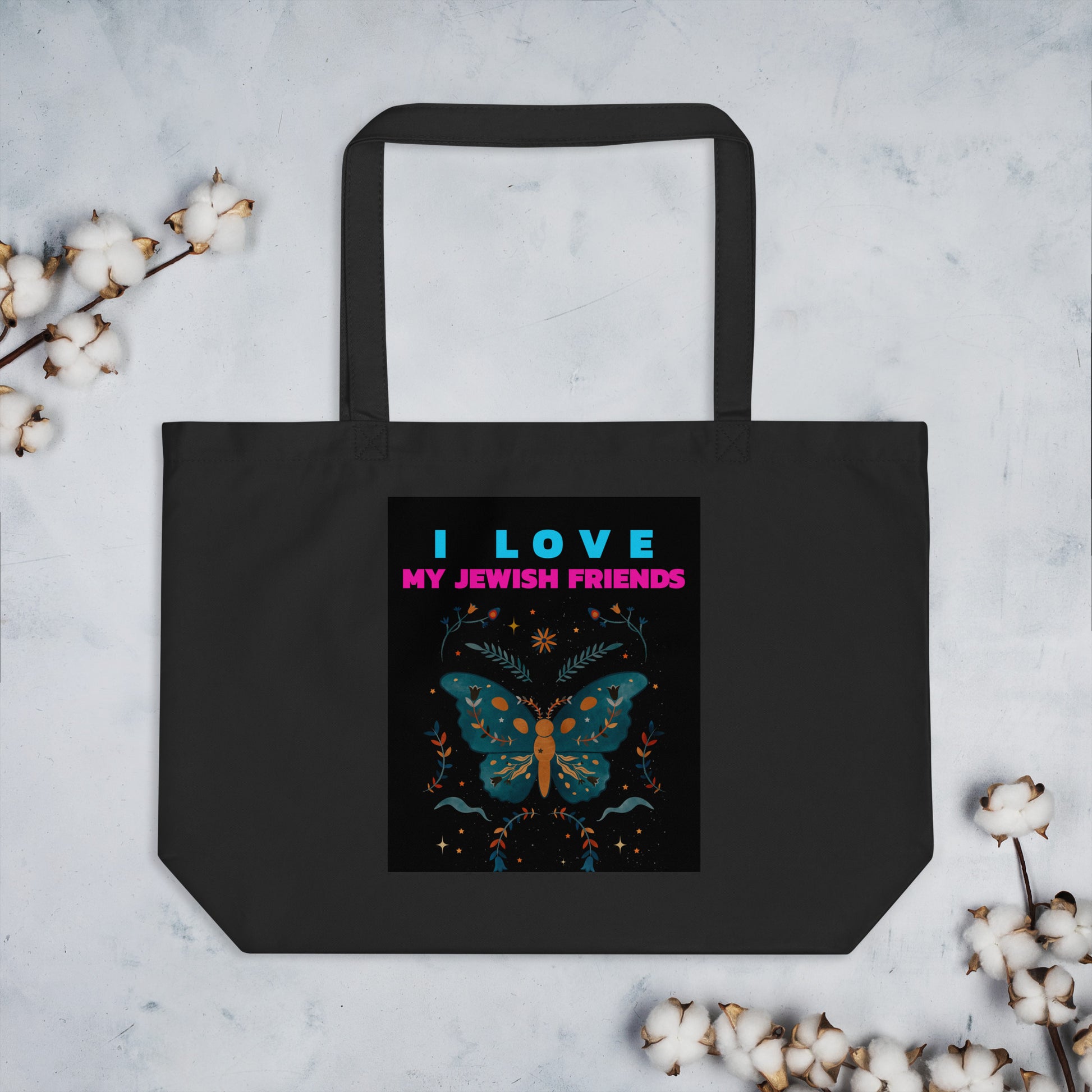 I Love My Jewish Friends | Large Organic Tote Bag Jouparty