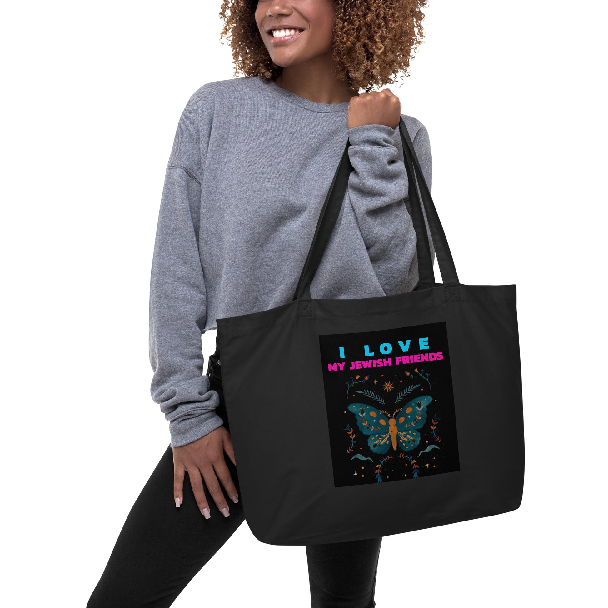 I Love My Jewish Friends | Large Organic Tote Bag Jouparty