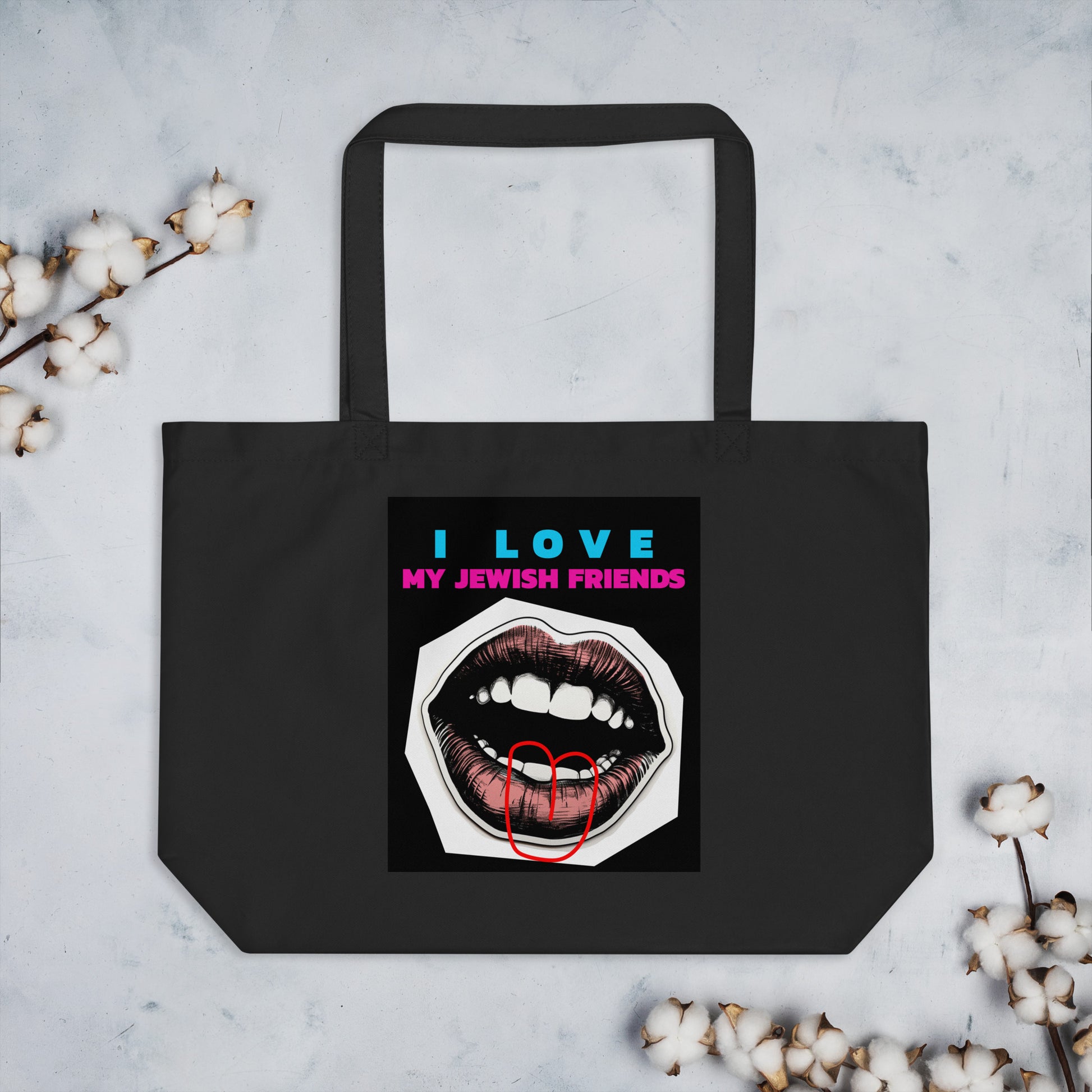 I Love My Jewish Friends | Large Organic Tote Bag Jouparty