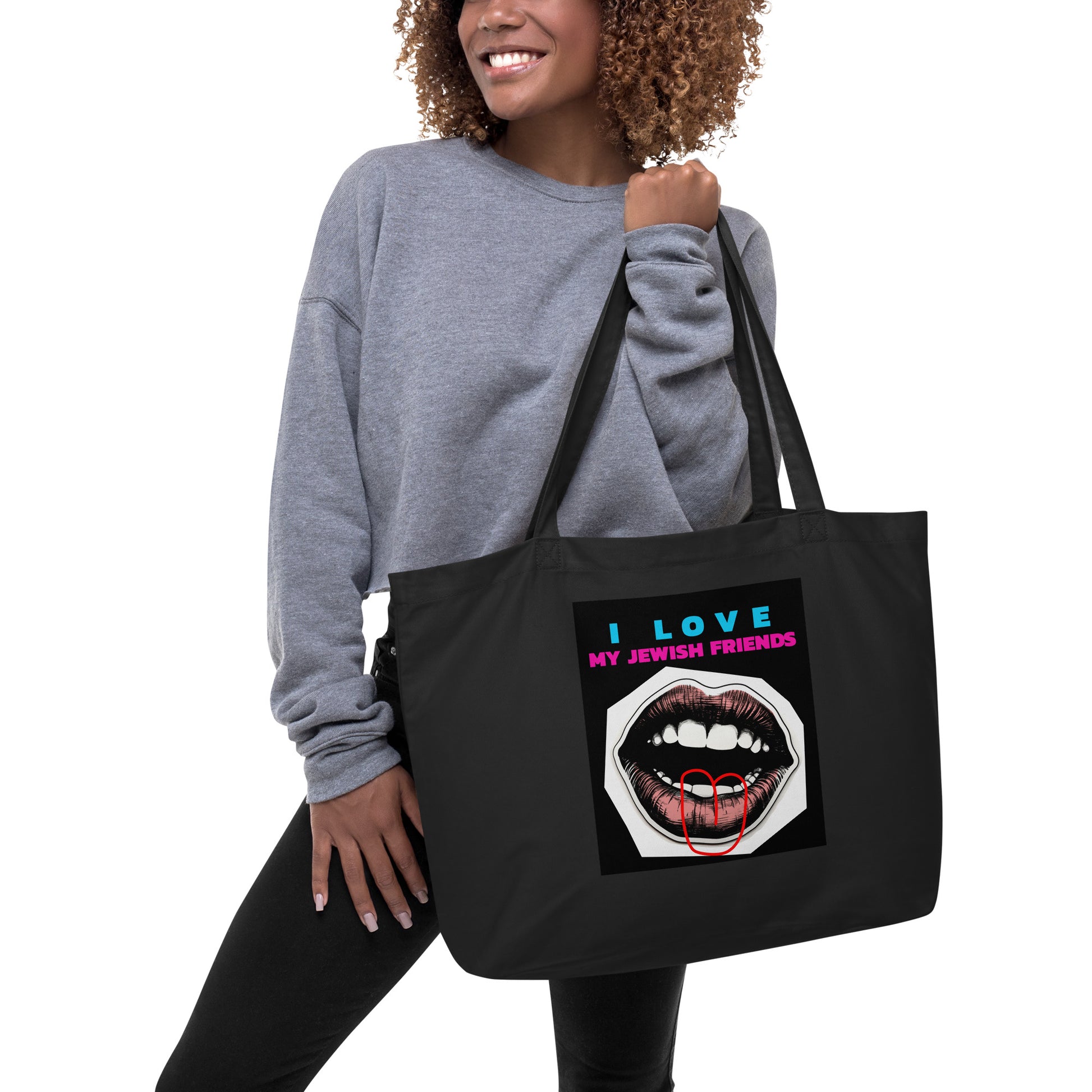 I Love My Jewish Friends | Large Organic Tote Bag Jouparty