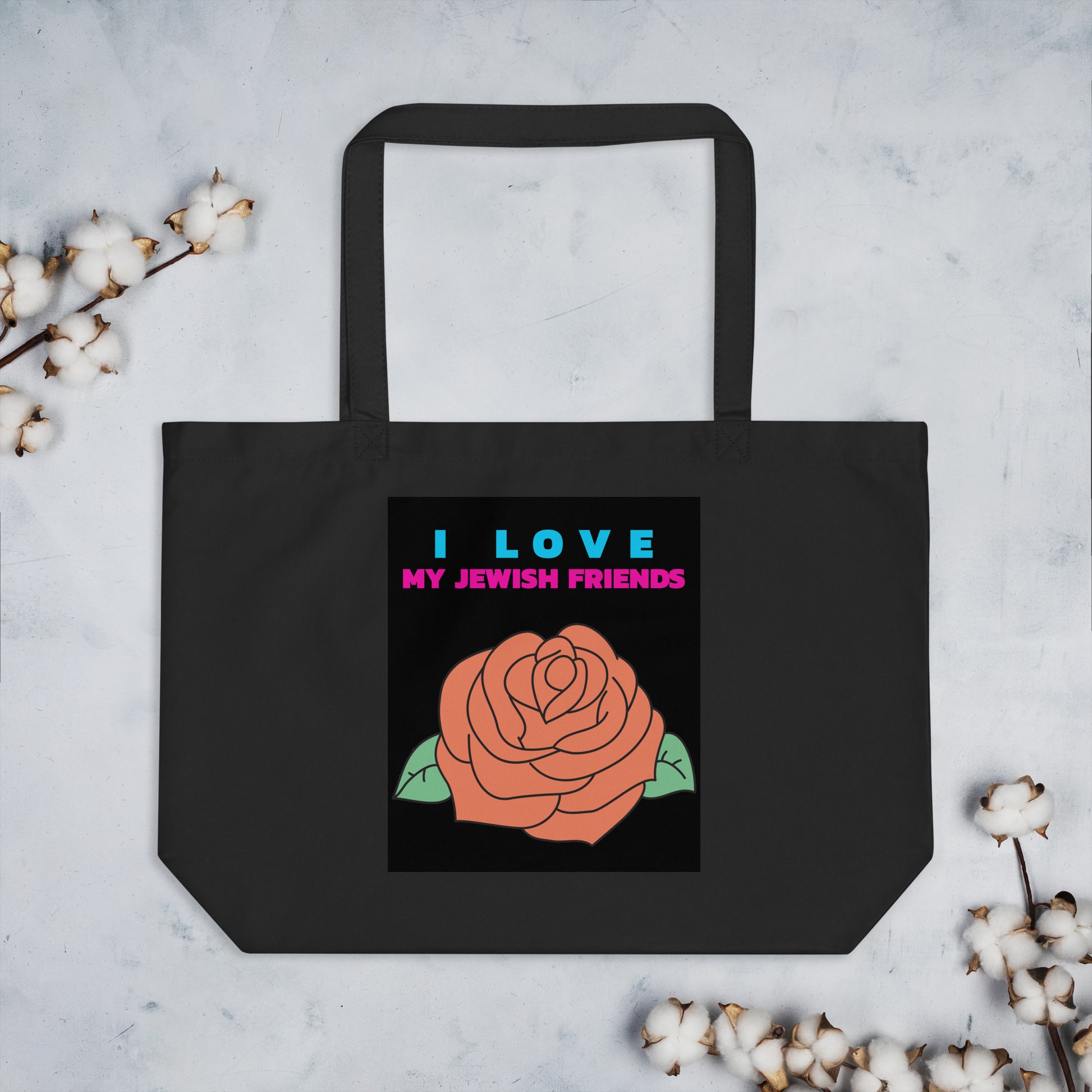 I Love My Jewish Friends | Large Organic Tote Bag Jouparty