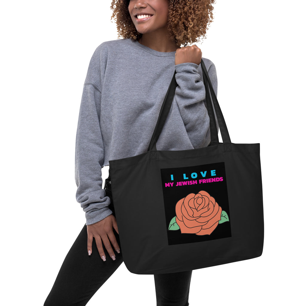 I Love My Jewish Friends | Large Organic Tote Bag Jouparty