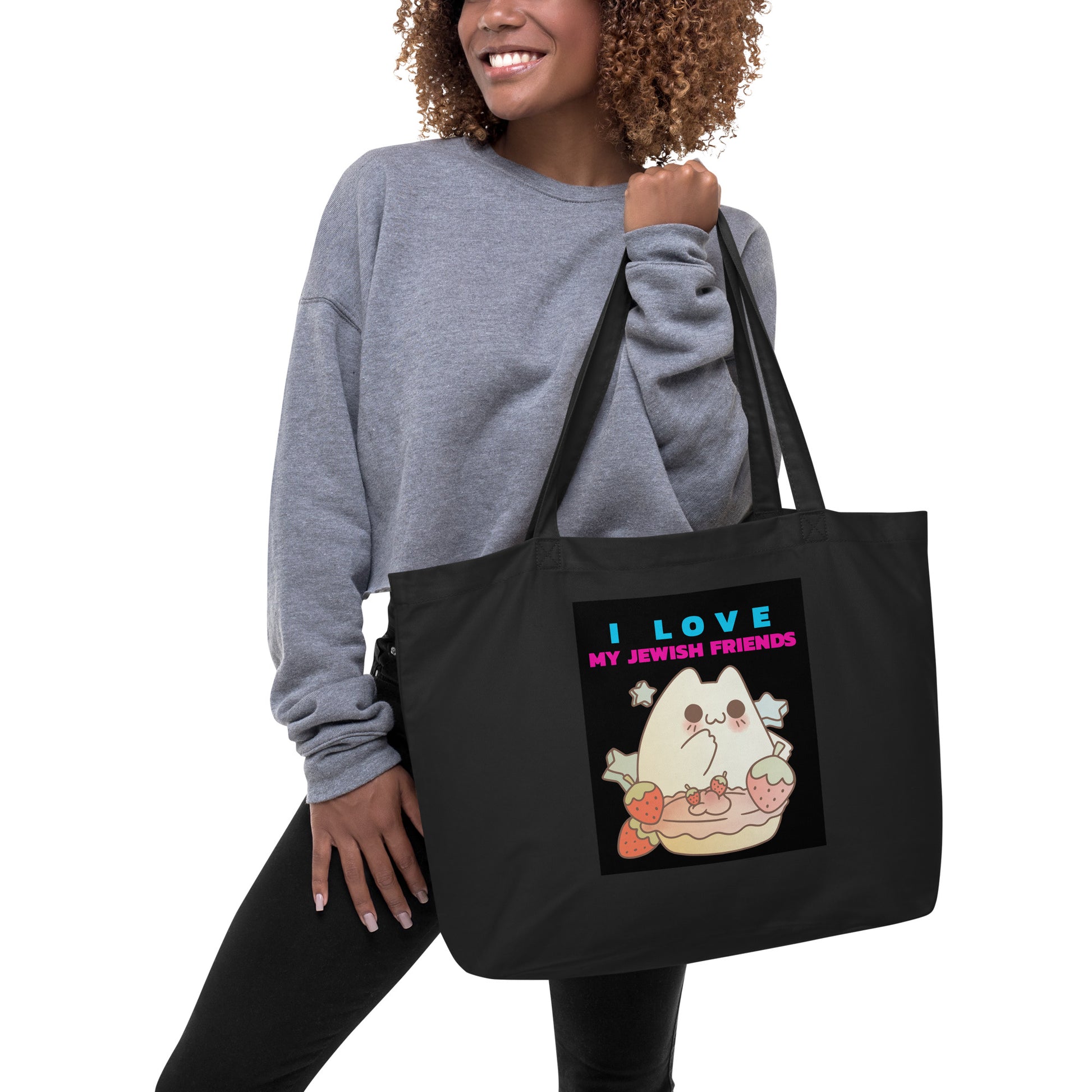 I Love My Jewish Friends | Large Organic Tote Bag Jouparty
