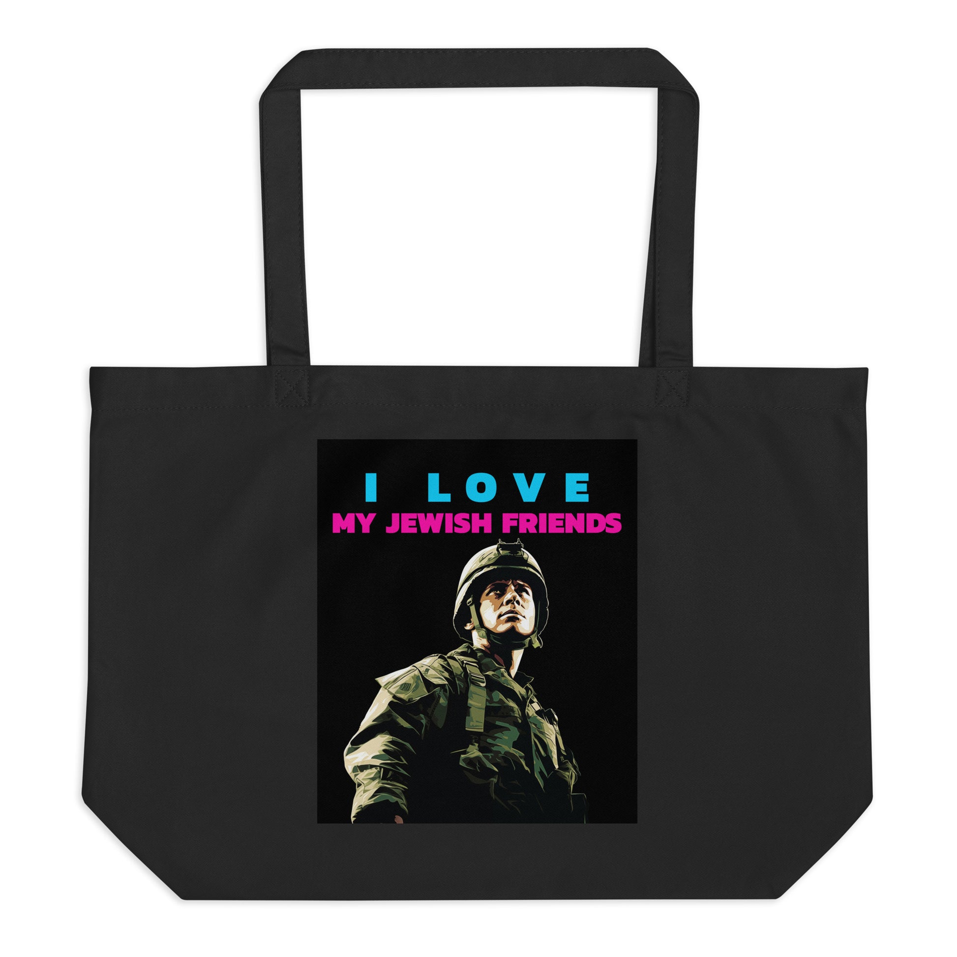 I Love My Jewish Friends | Large Organic Tote Bag Jouparty