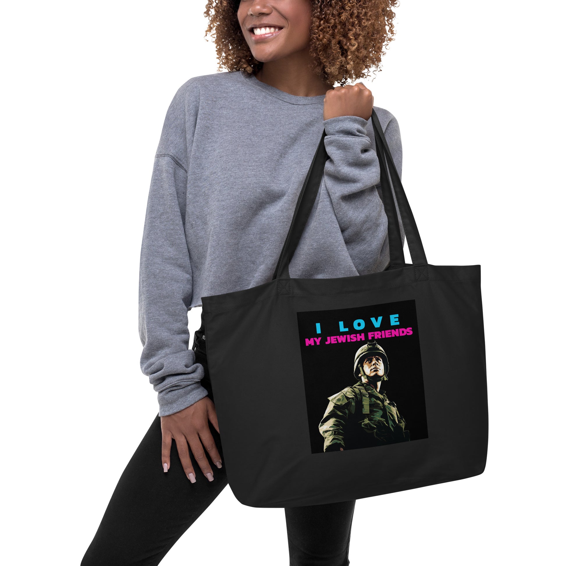 I Love My Jewish Friends | Large Organic Tote Bag Jouparty