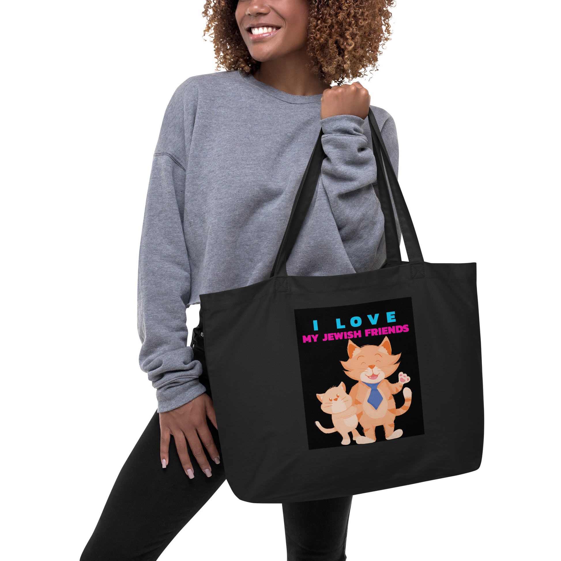 I Love My Jewish Friends | Large Organic Tote Bag Jouparty