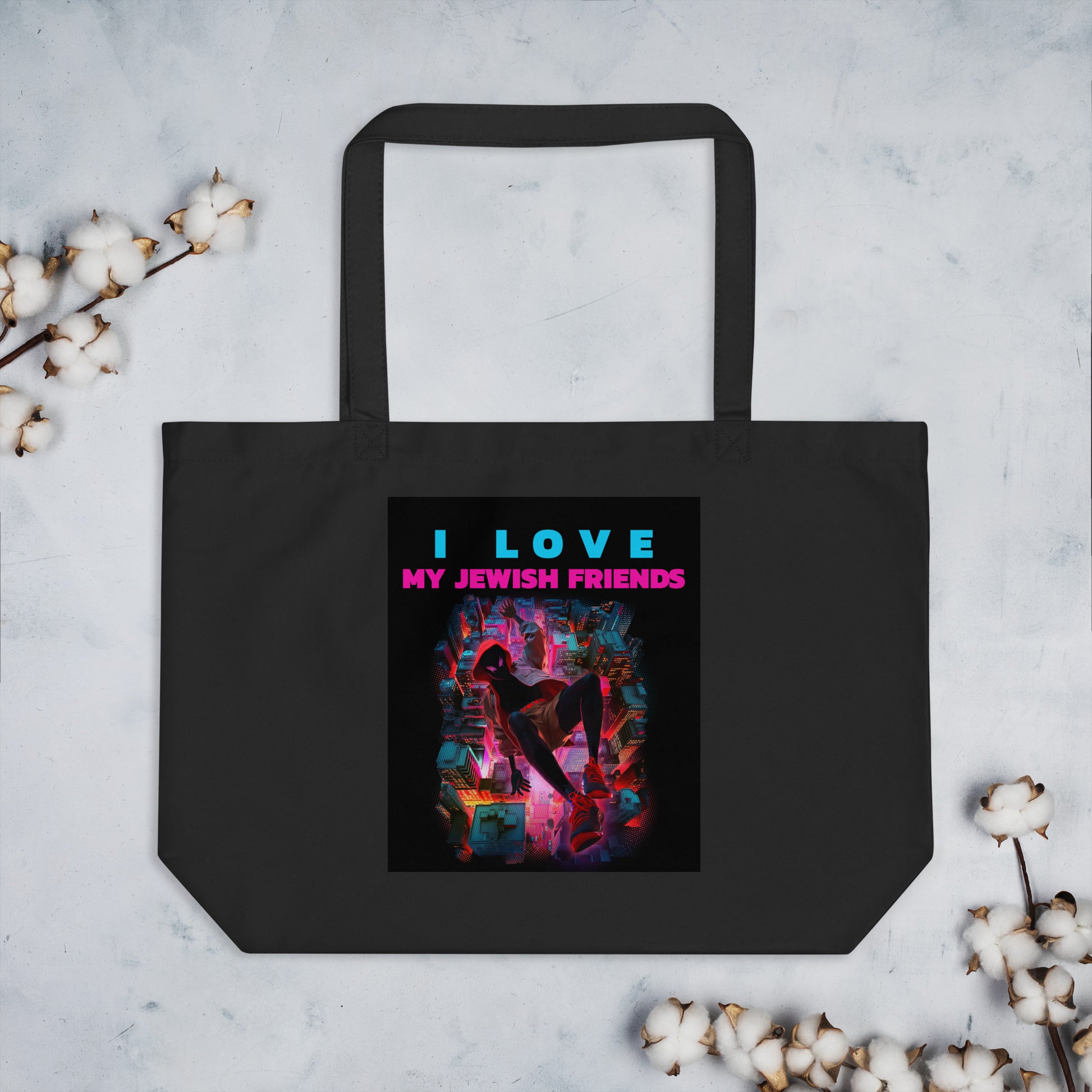 I Love My Jewish Friends | Large Organic Tote Bag Jouparty
