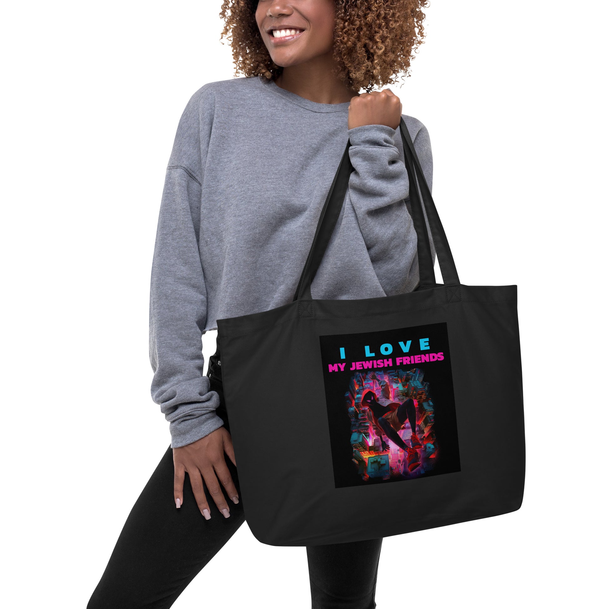 I Love My Jewish Friends | Large Organic Tote Bag Jouparty