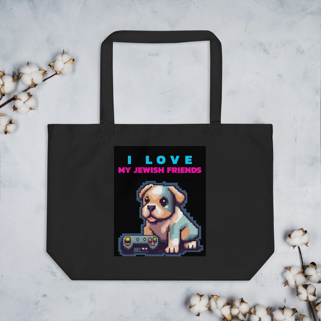 I Love My Jewish Friends | Large Organic Tote Bag Jouparty