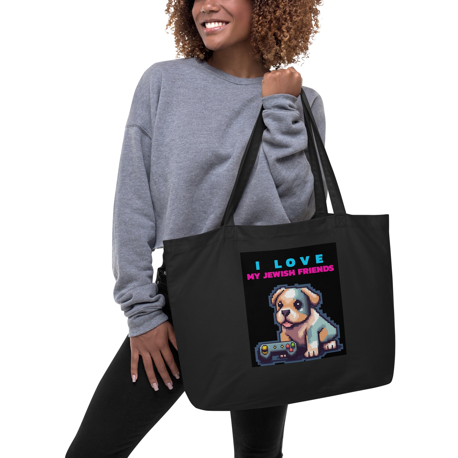 I Love My Jewish Friends | Large Organic Tote Bag Jouparty