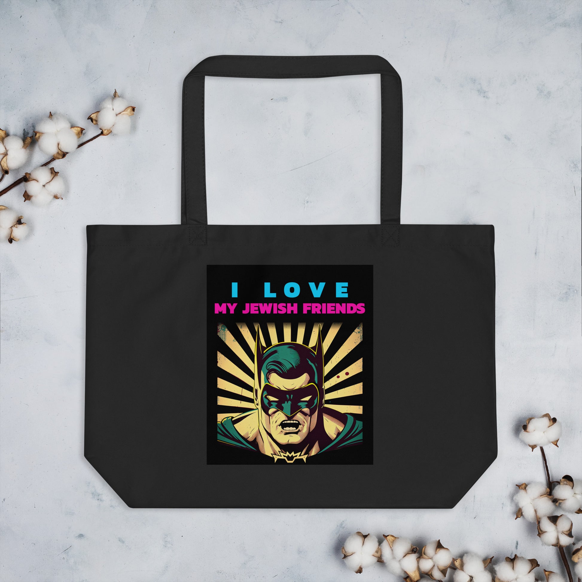 I Love My Jewish Friends | Large Organic Tote Bag Jouparty