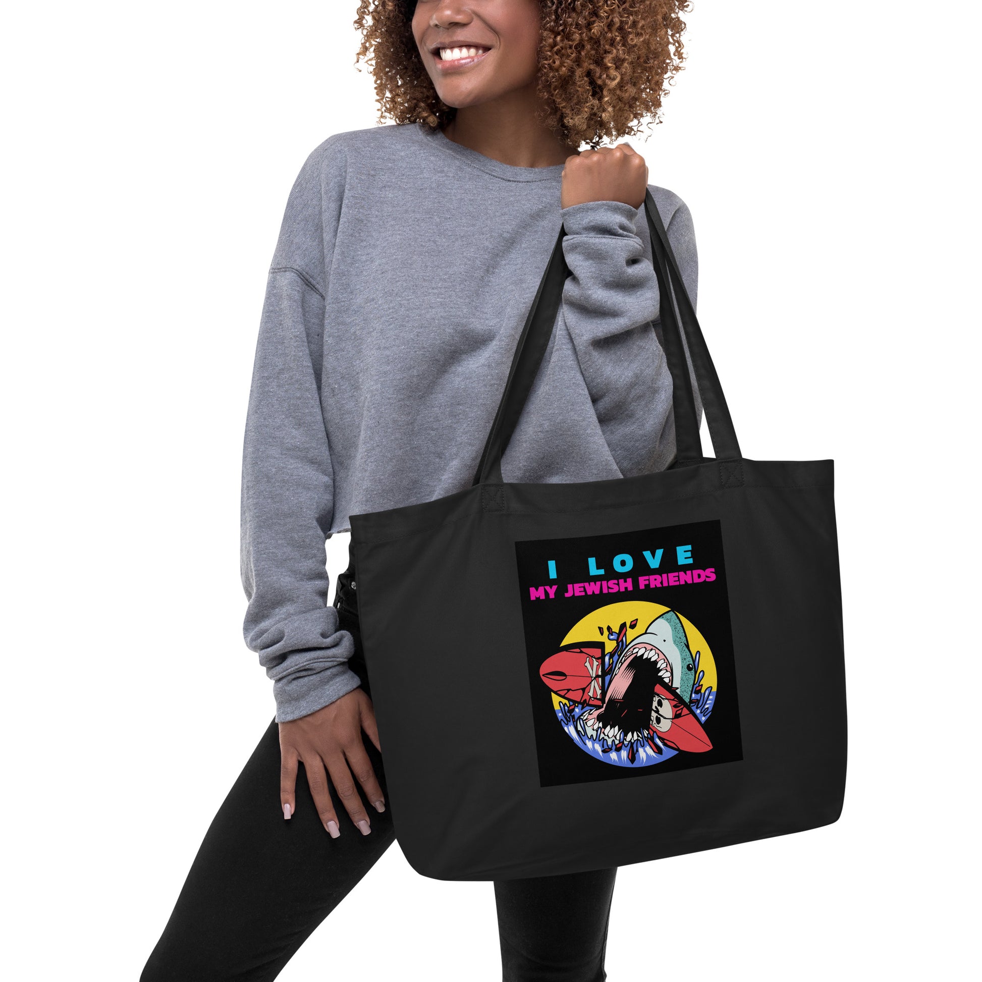 I Love My Jewish Friends | Large Organic Tote Bag Jouparty