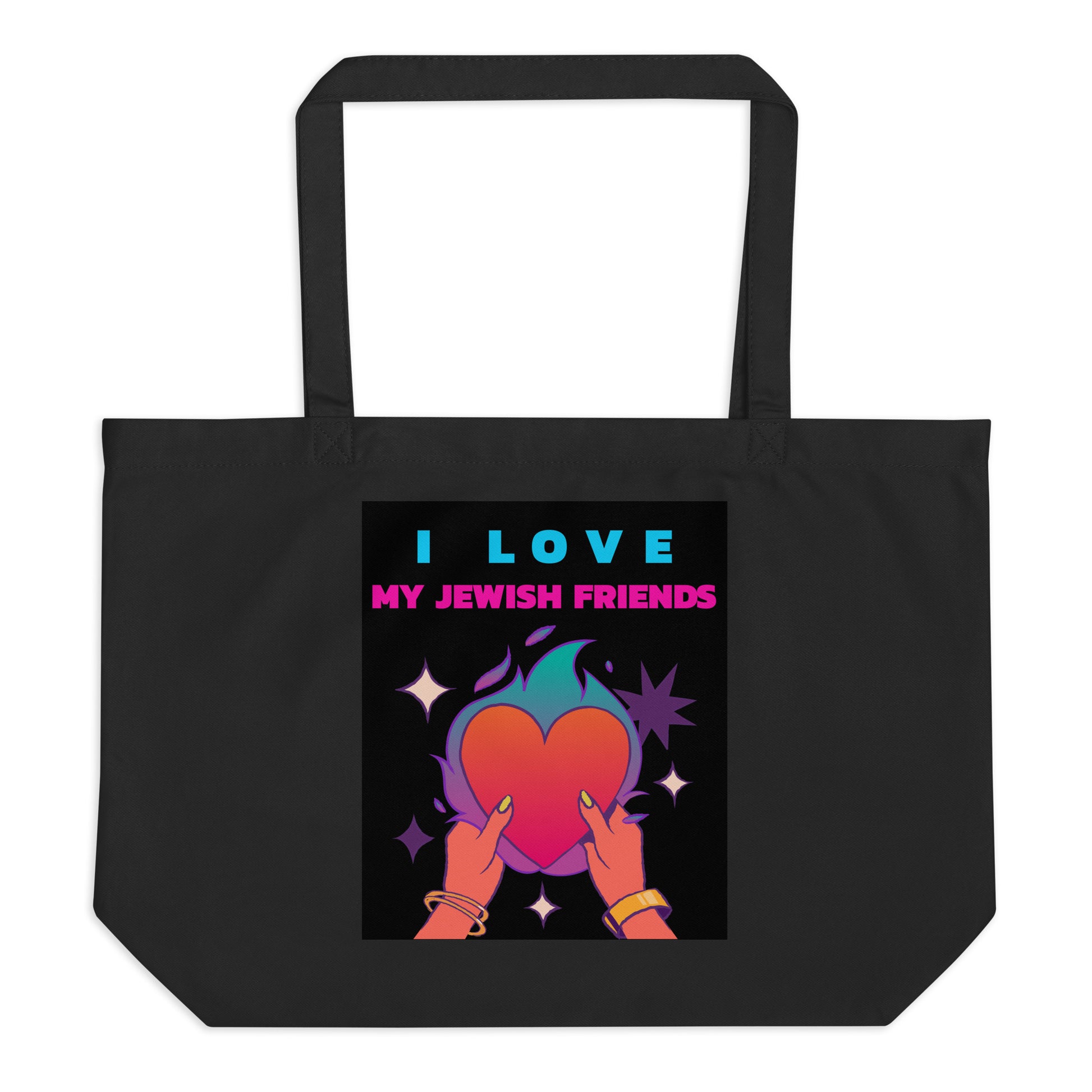 I Love My Jewish Friends | Large Organic Tote Bag Jouparty