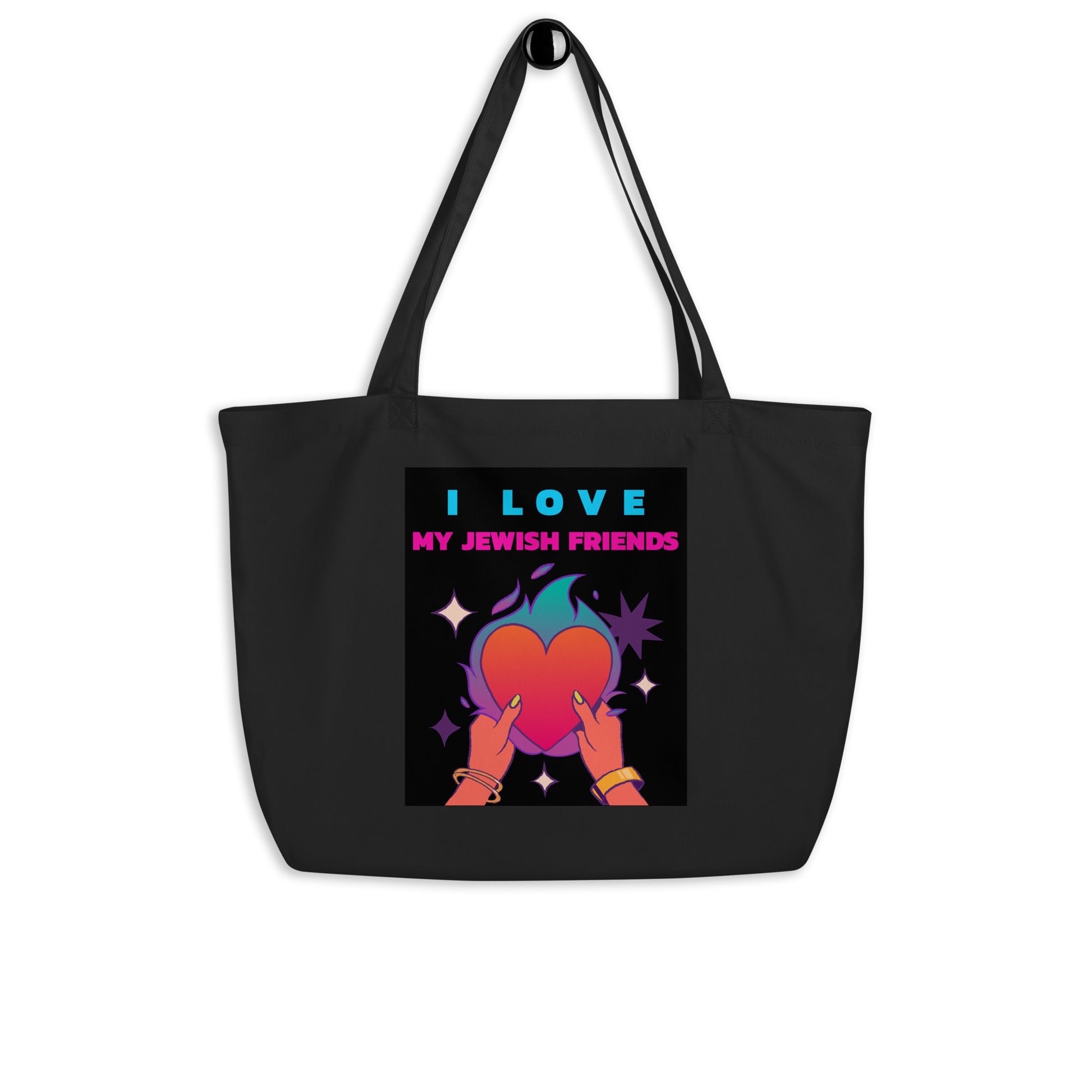 I Love My Jewish Friends | Large Organic Tote Bag Jouparty