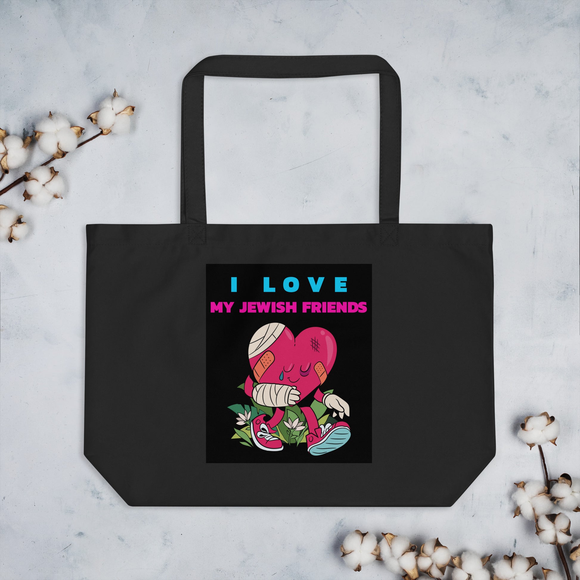 I Love My Jewish Friends | Large Organic Tote Bag Jouparty