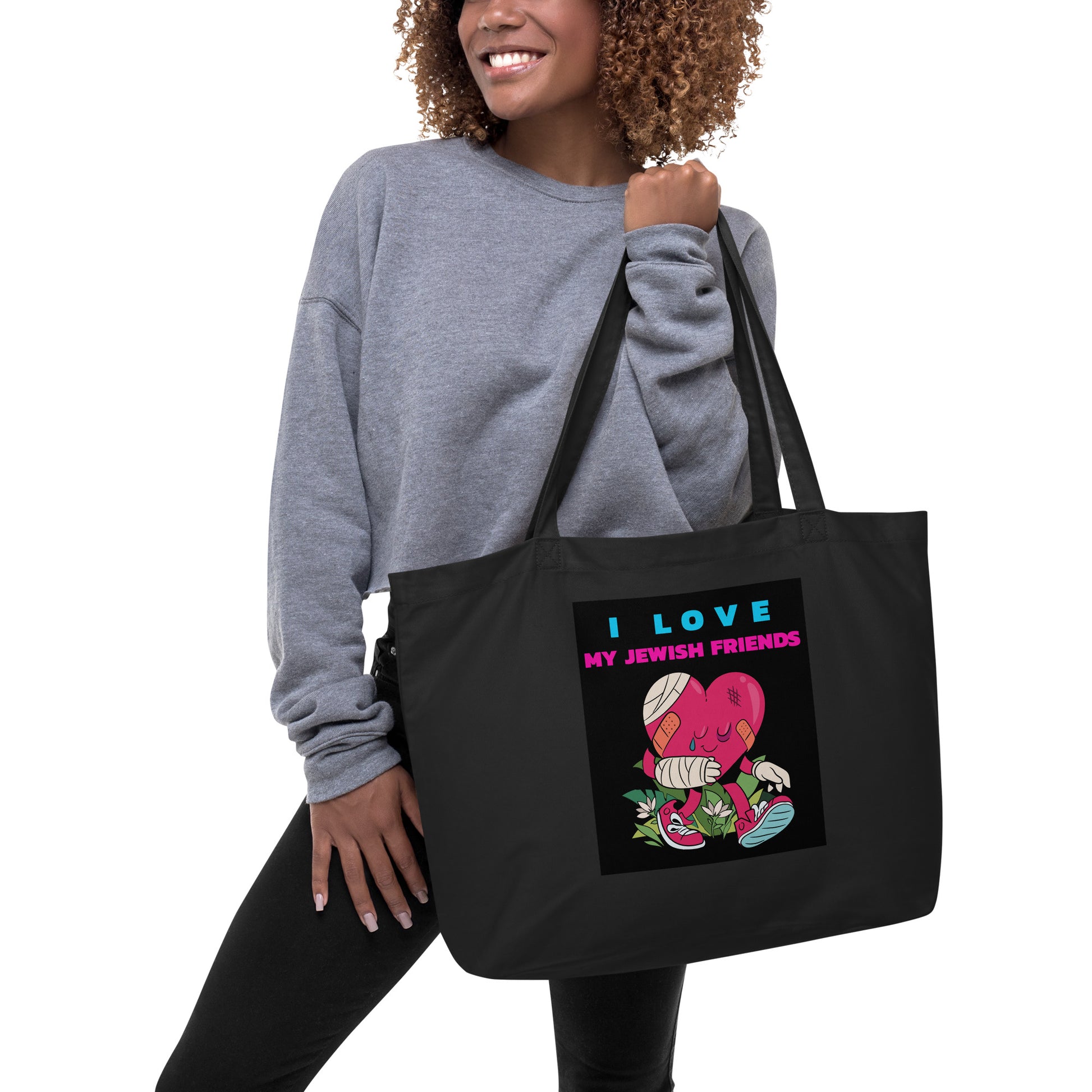 I Love My Jewish Friends | Large Organic Tote Bag Jouparty