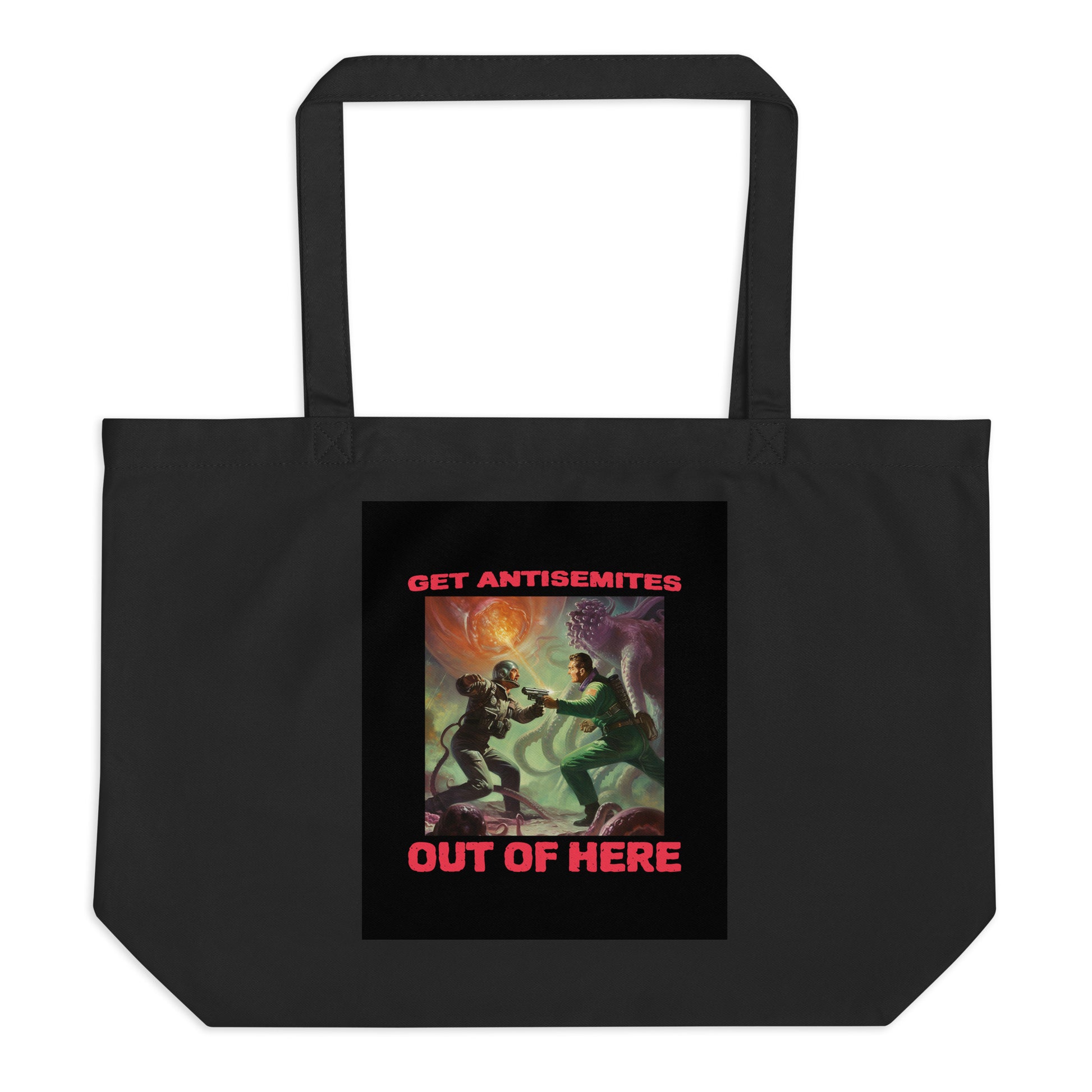 Get Alien Out | Antisemitism | Large Organic Tote Bag Jouparty