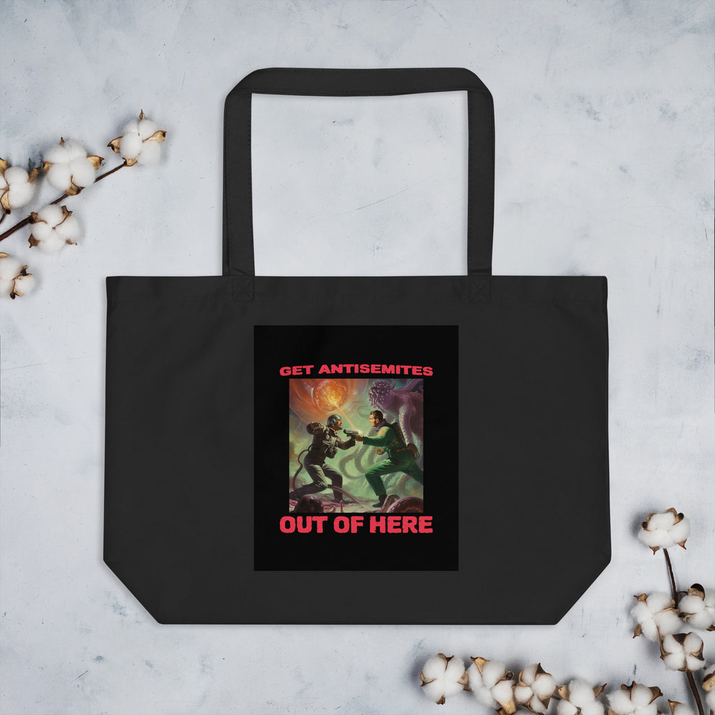 Get Alien Out | Antisemitism | Large Organic Tote Bag Jouparty