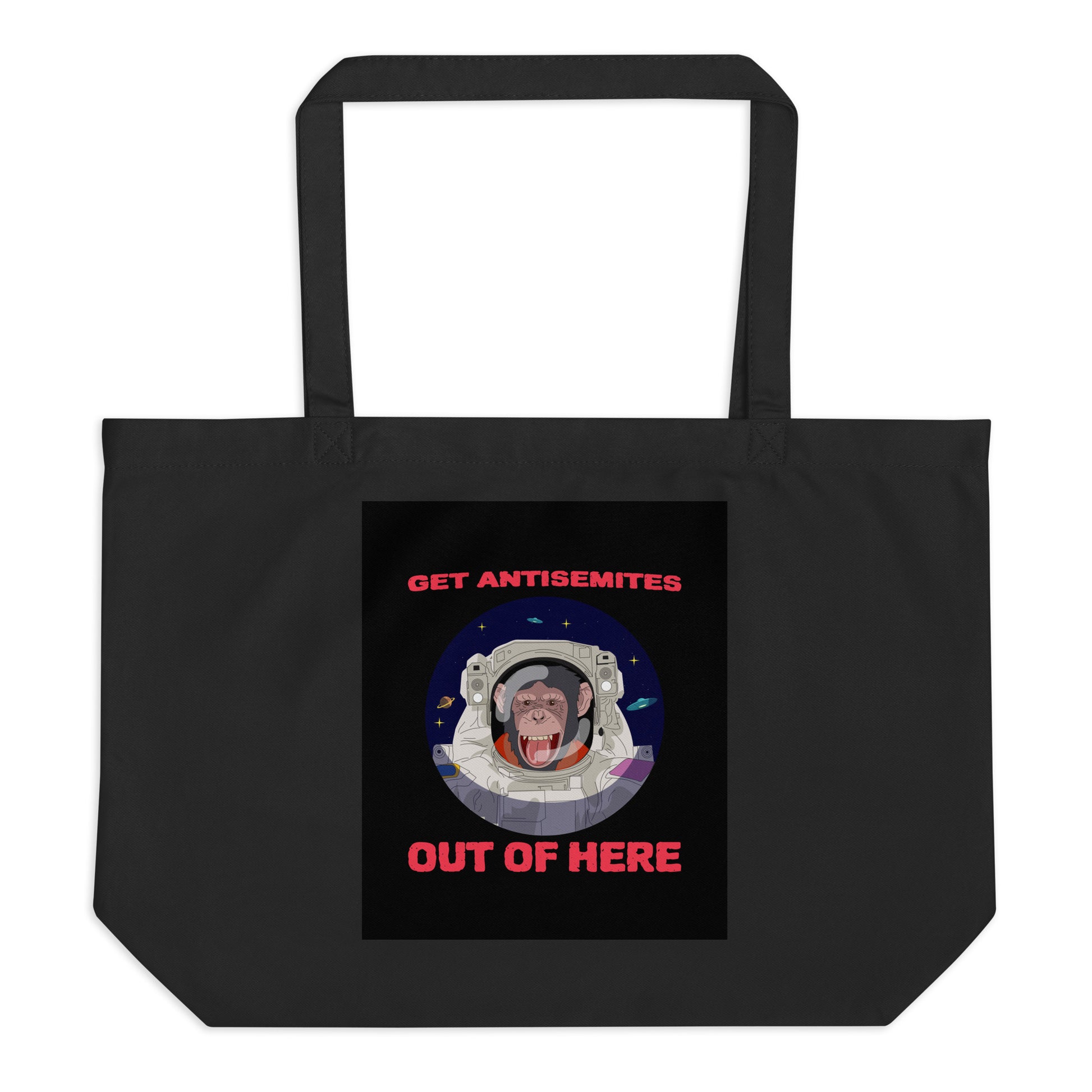 Get Alien Out | Antisemitism | Large Organic Tote Bag Jouparty