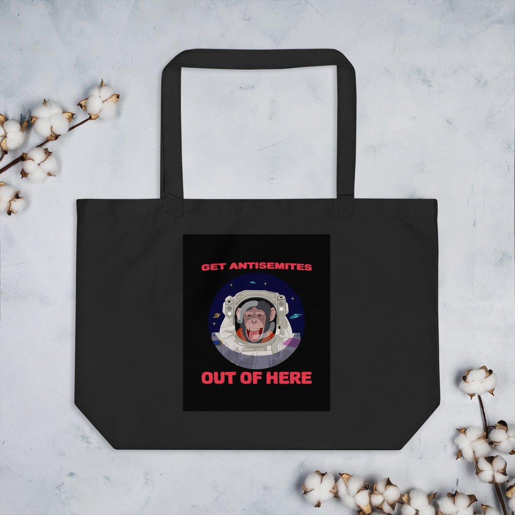 Get Alien Out | Antisemitism | Large Organic Tote Bag Jouparty