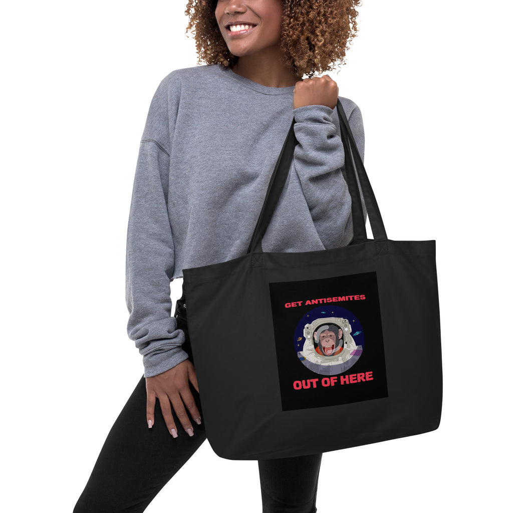 Get Alien Out | Antisemitism | Large Organic Tote Bag Jouparty