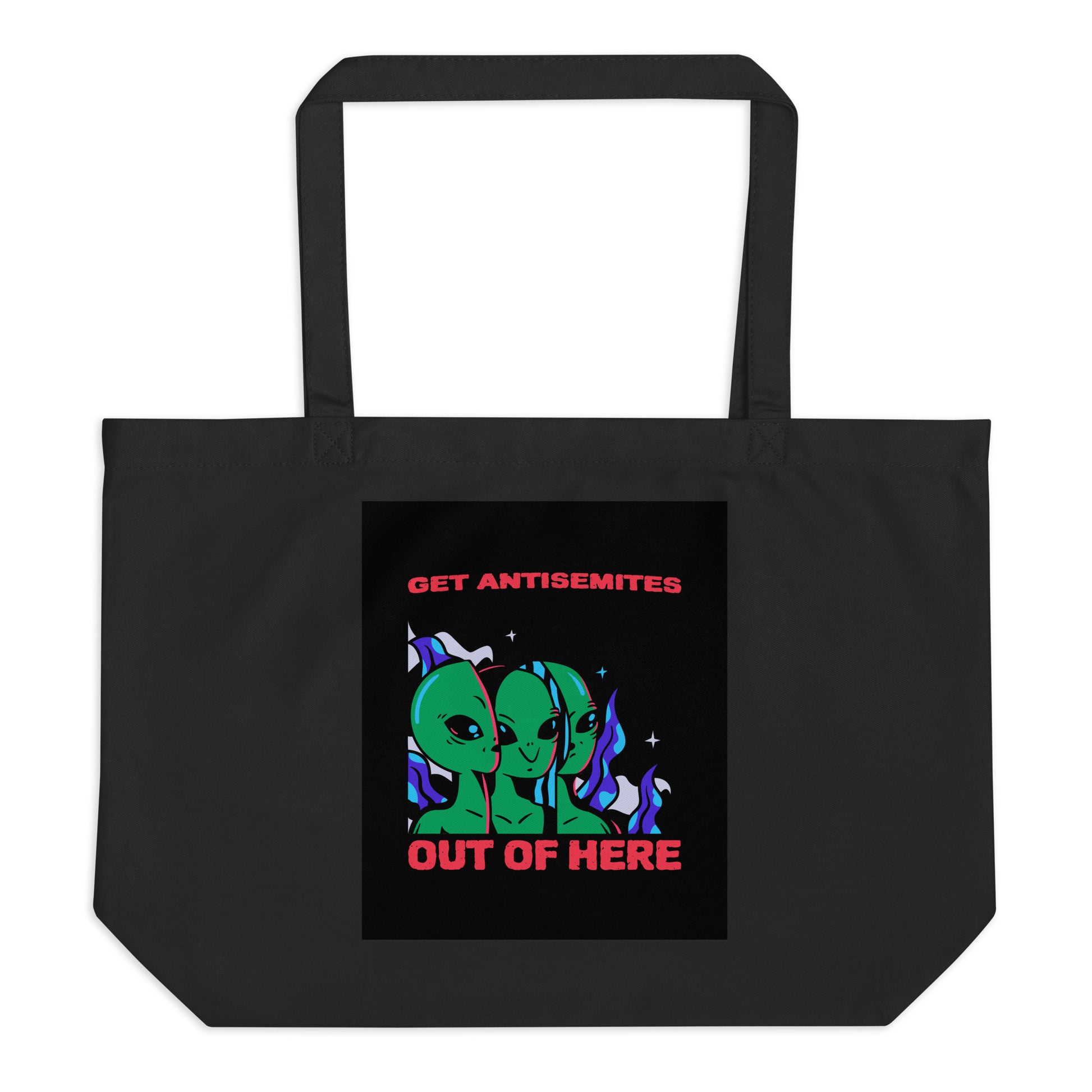 Get Alien Out | Antisemitism | Large Organic Tote Bag Jouparty