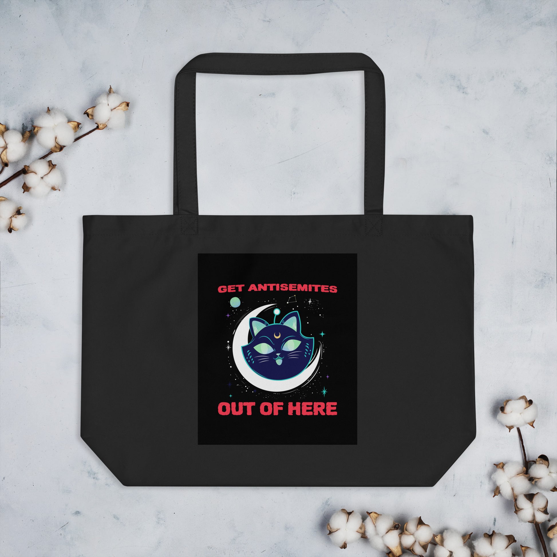 Get Alien Out | Antisemitism | Large Organic Tote Bag Jouparty