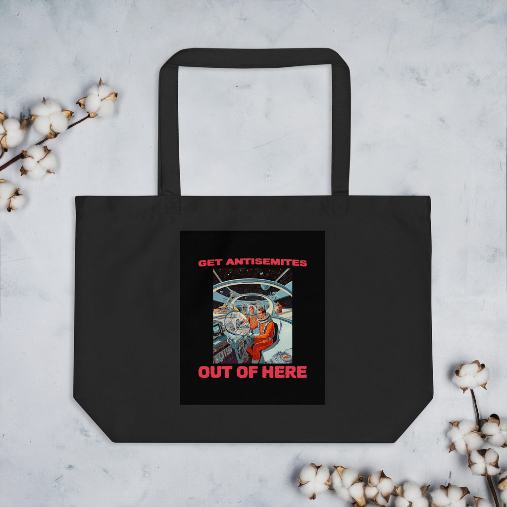 Get Alien Out | Antisemitism | Large Organic Tote Bag Jouparty