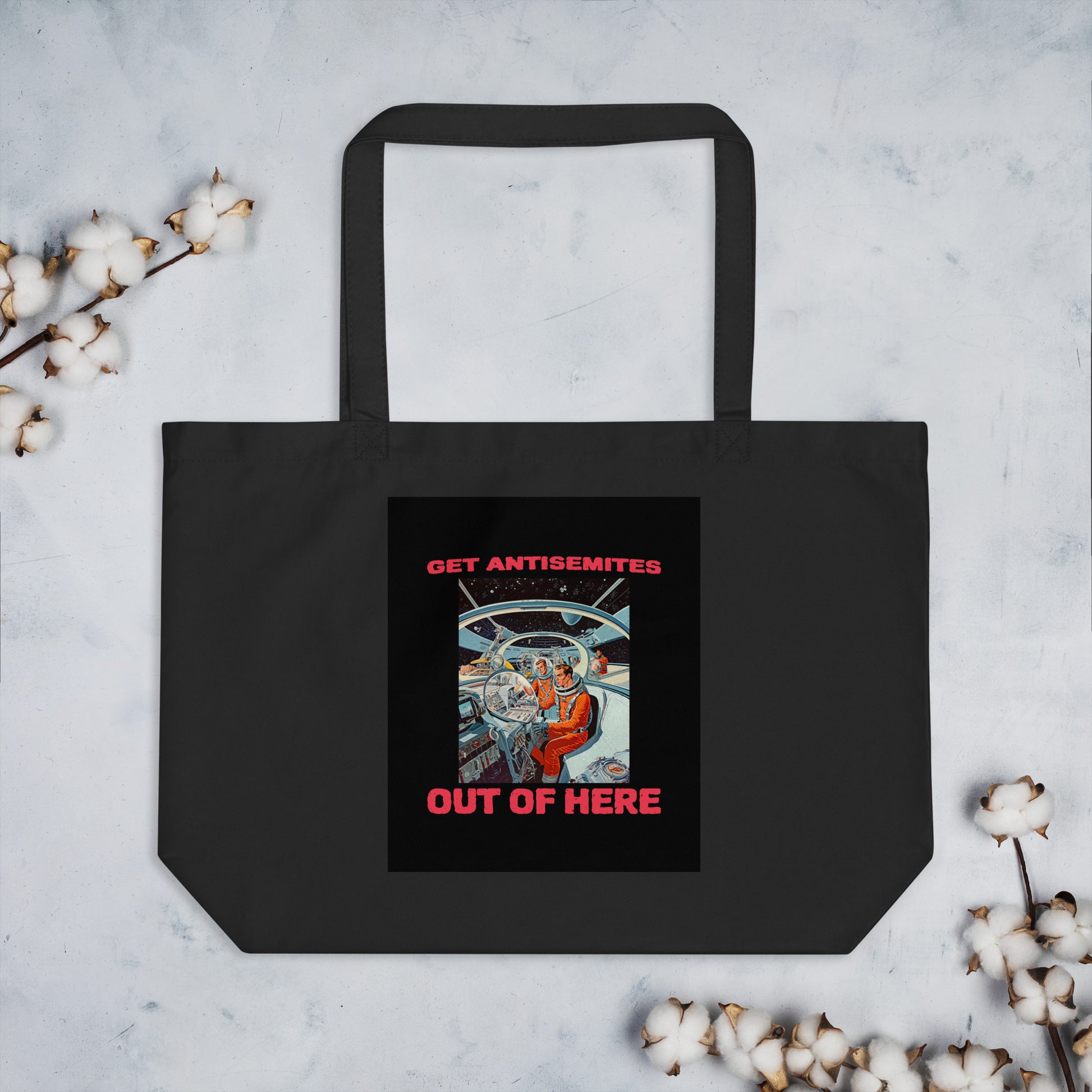 Get Alien Out | Antisemitism | Large Organic Tote Bag Jouparty