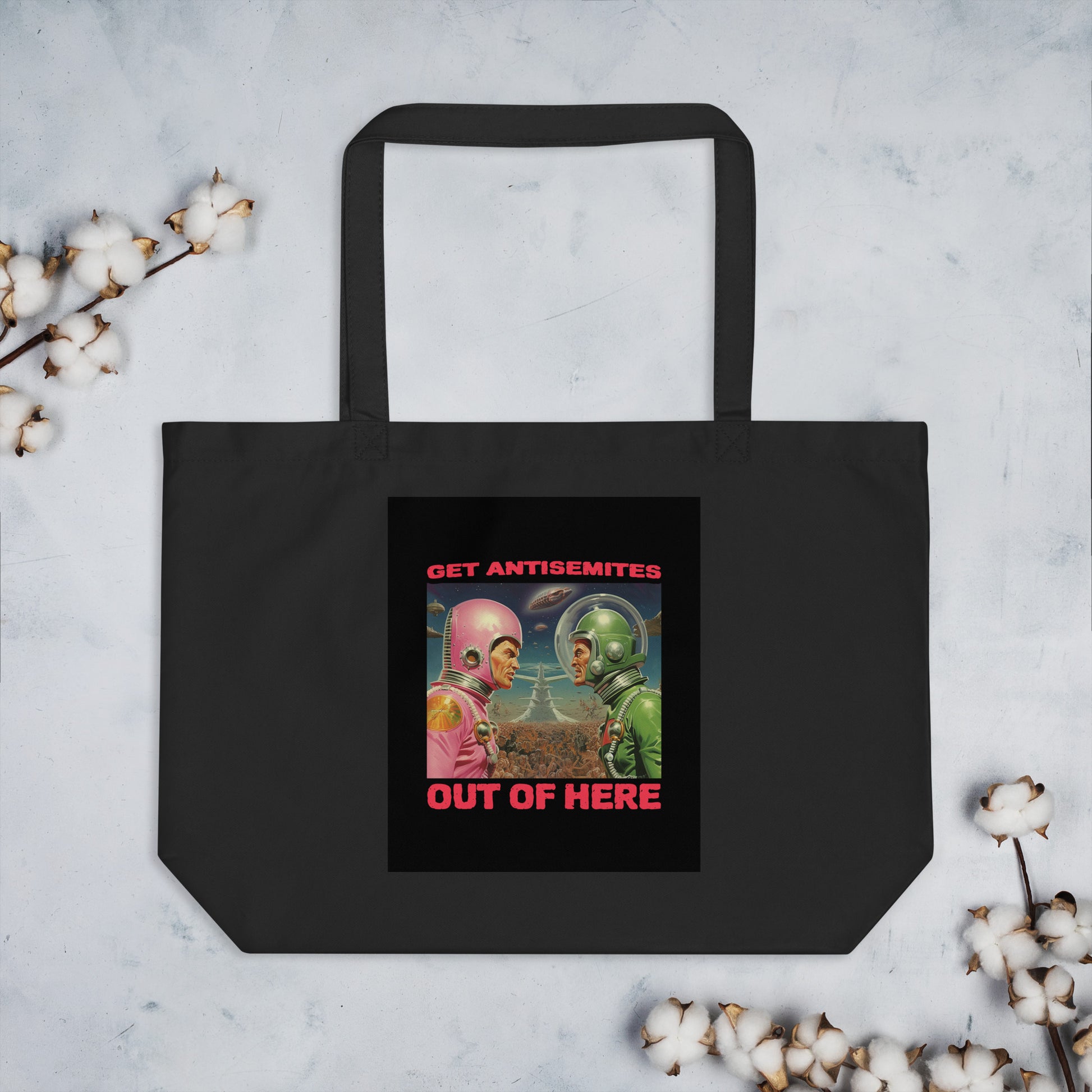 Get Alien Out | Antisemitism | Large Organic Tote Bag Jouparty