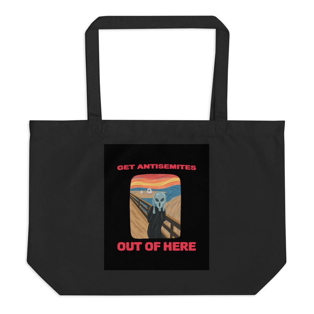 Get Alien Out | Antisemitism | Large Organic Tote Bag Jouparty