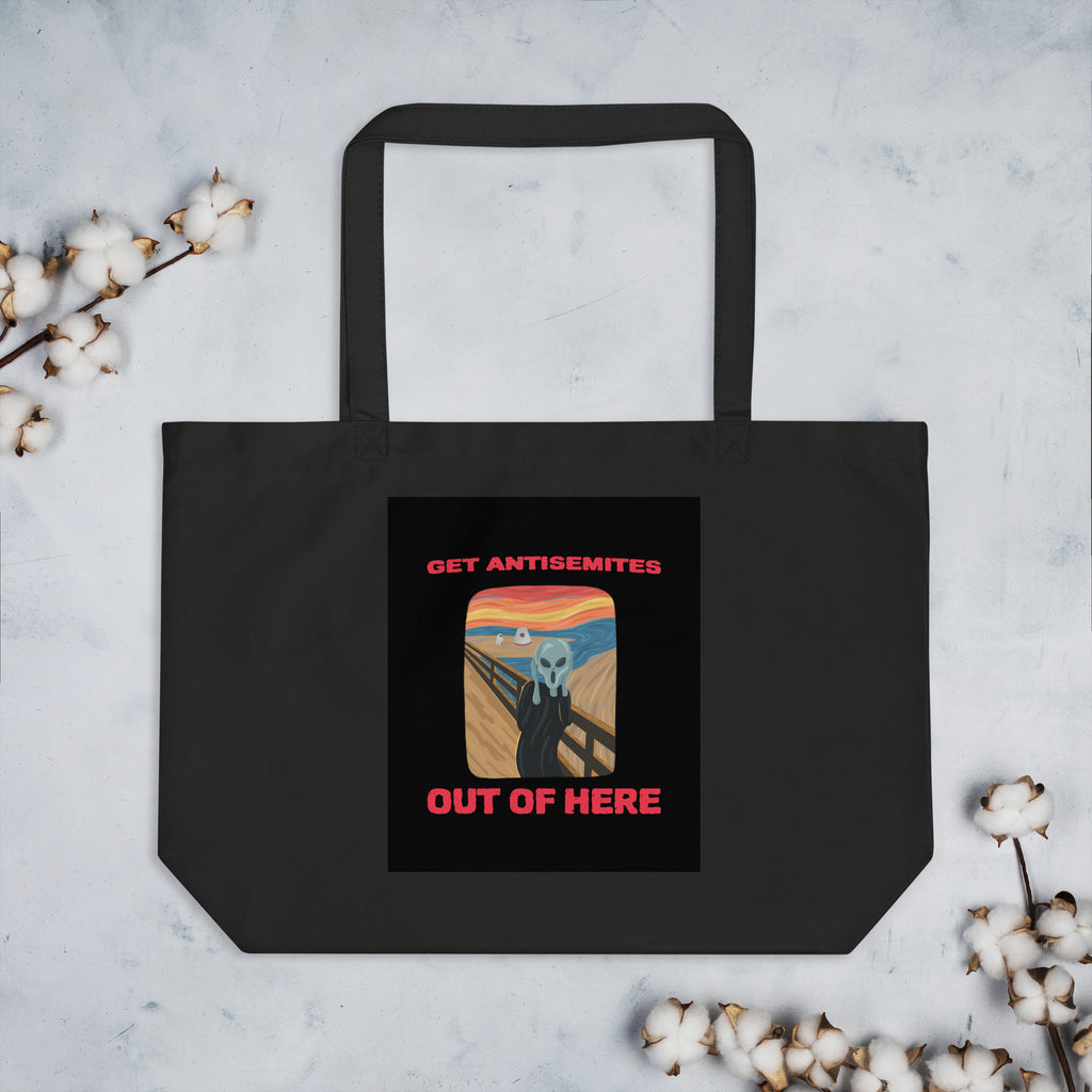 Get Alien Out | Antisemitism | Large Organic Tote Bag Jouparty