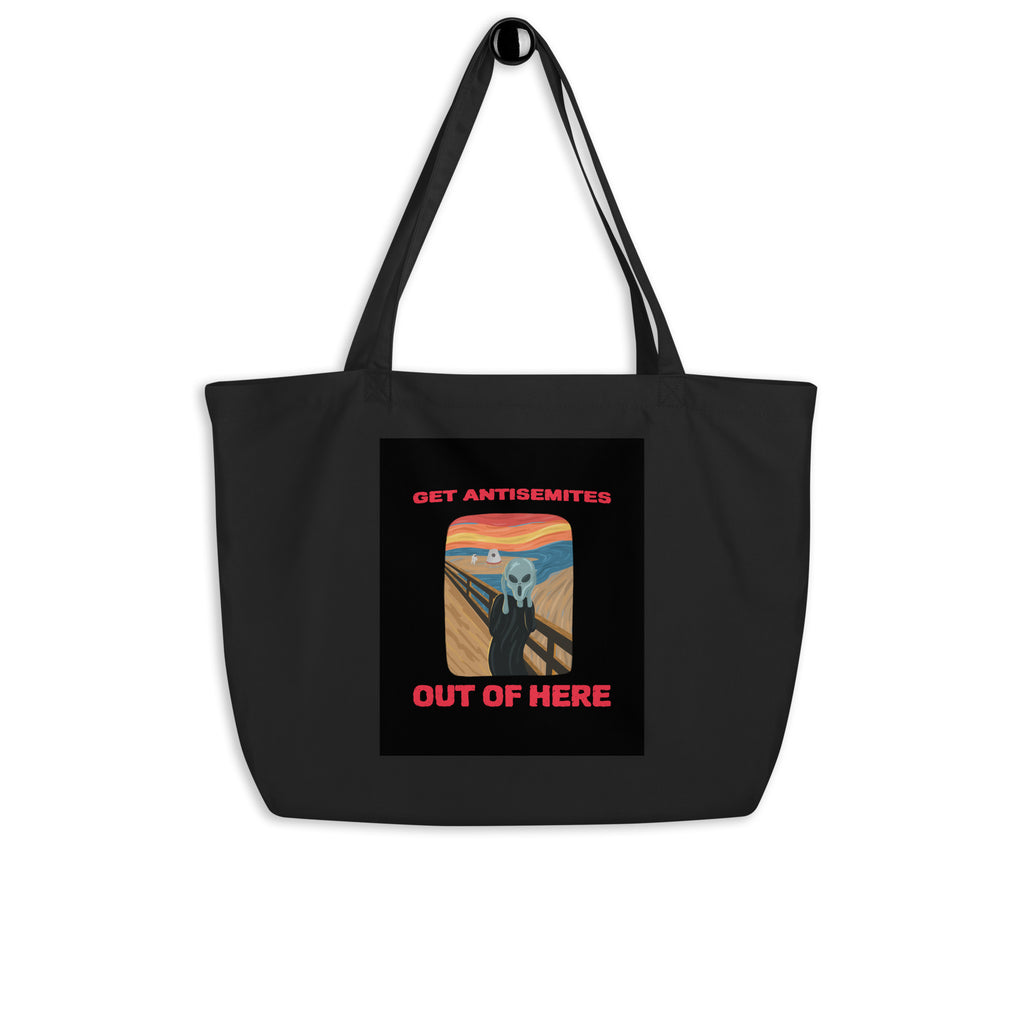 Get Alien Out | Antisemitism | Large Organic Tote Bag Jouparty