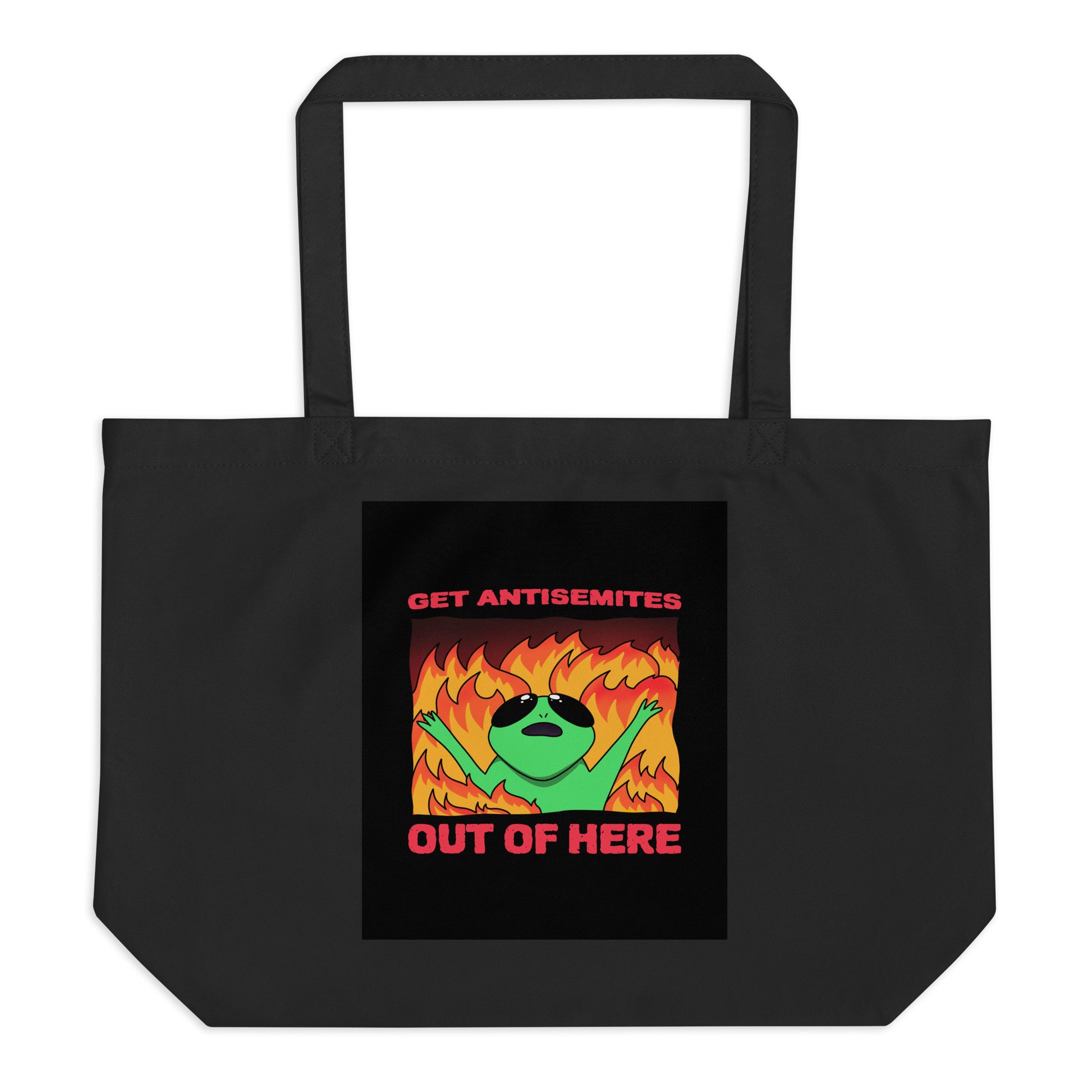 Get Alien Out | Antisemitism | Large Organic Tote Bag Jouparty